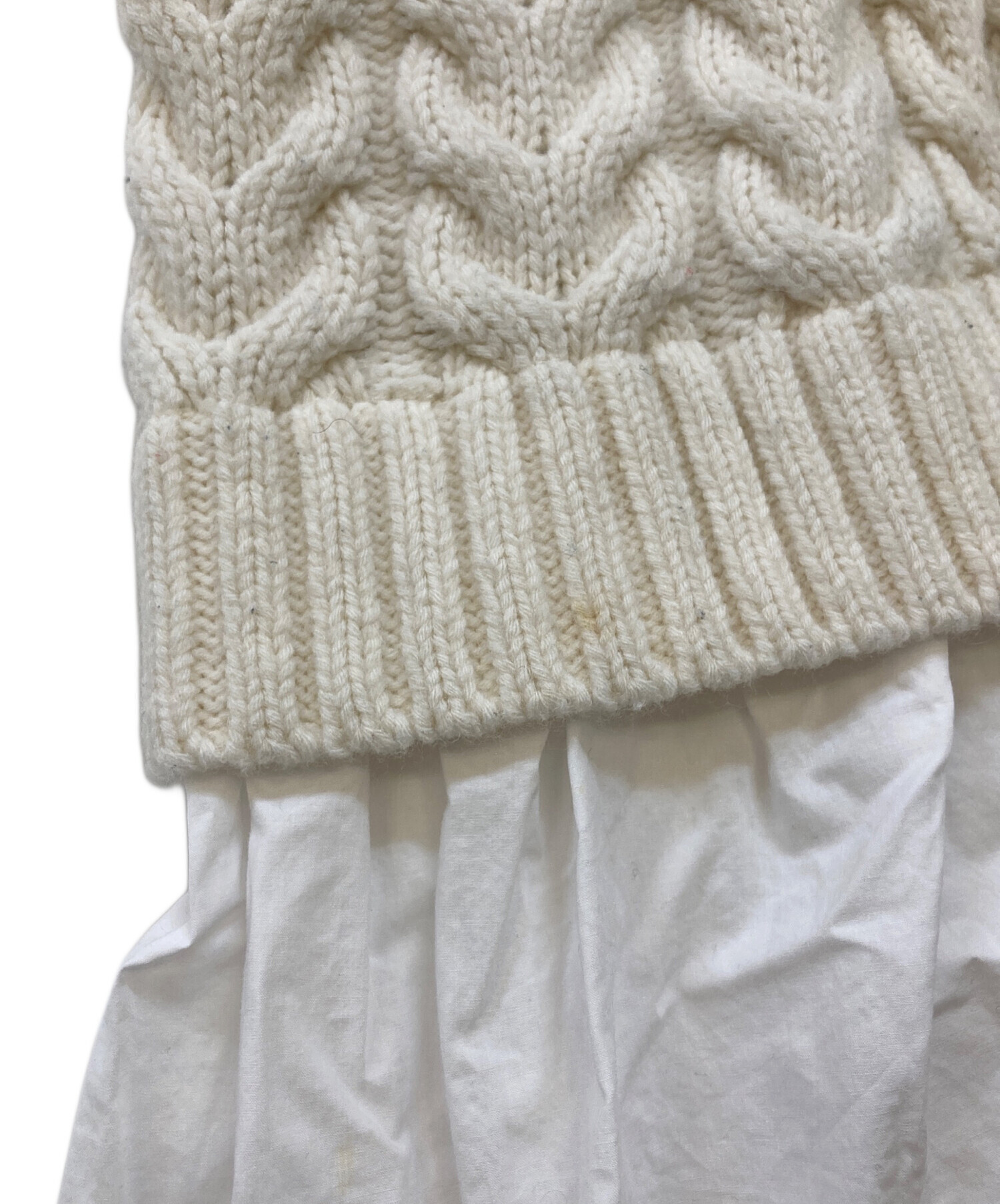 期間限定出品 OBLI ケーブルニットドッキングワンピース 中古・古着通販】OBLI (オブリ) ケーブルニットドッキングワンピース