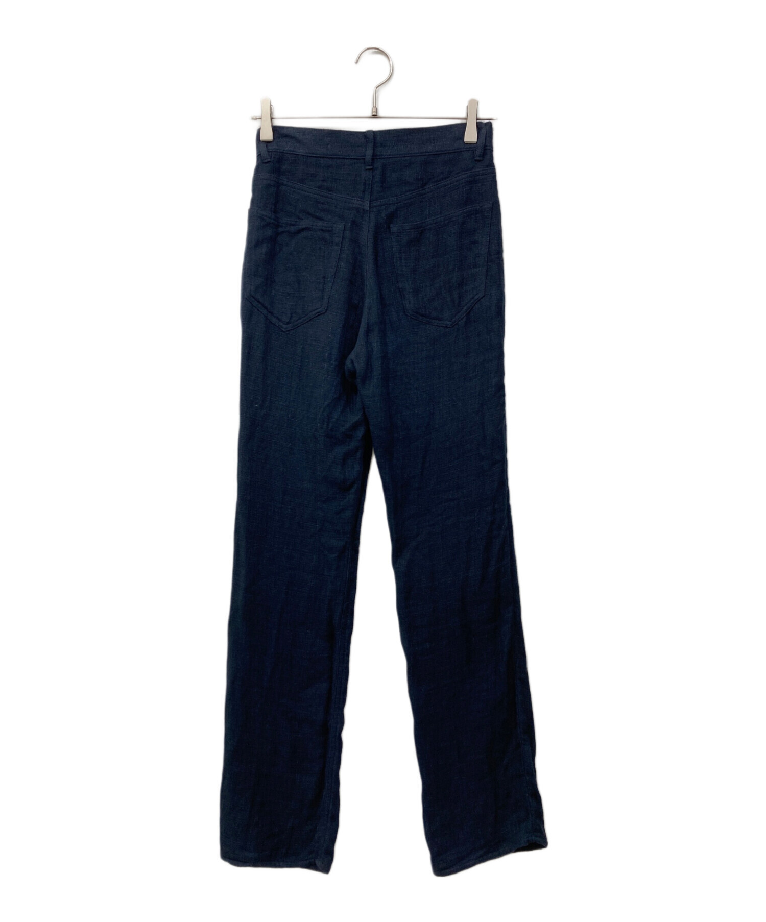 ✨オーラリー リネン ダブルフェイス 5ポケット パンツ ネイビー 中古・古着通販】AURALEE (オーラリー) LINEN DOUBLE FACE 5P PANTS