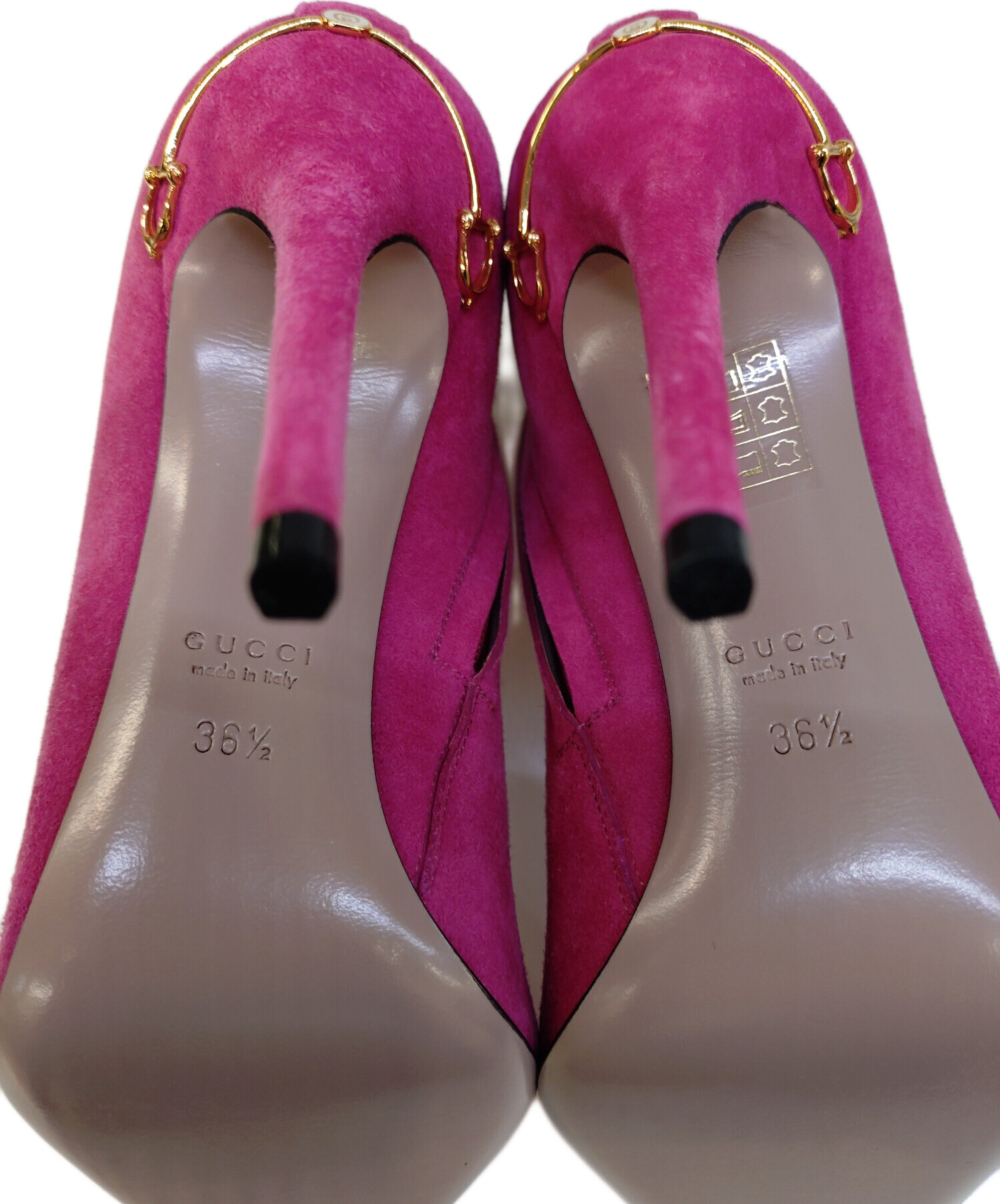 中古・古着通販】GUCCI (グッチ) アンクルブーツ ピンク サイズ:36 1/2