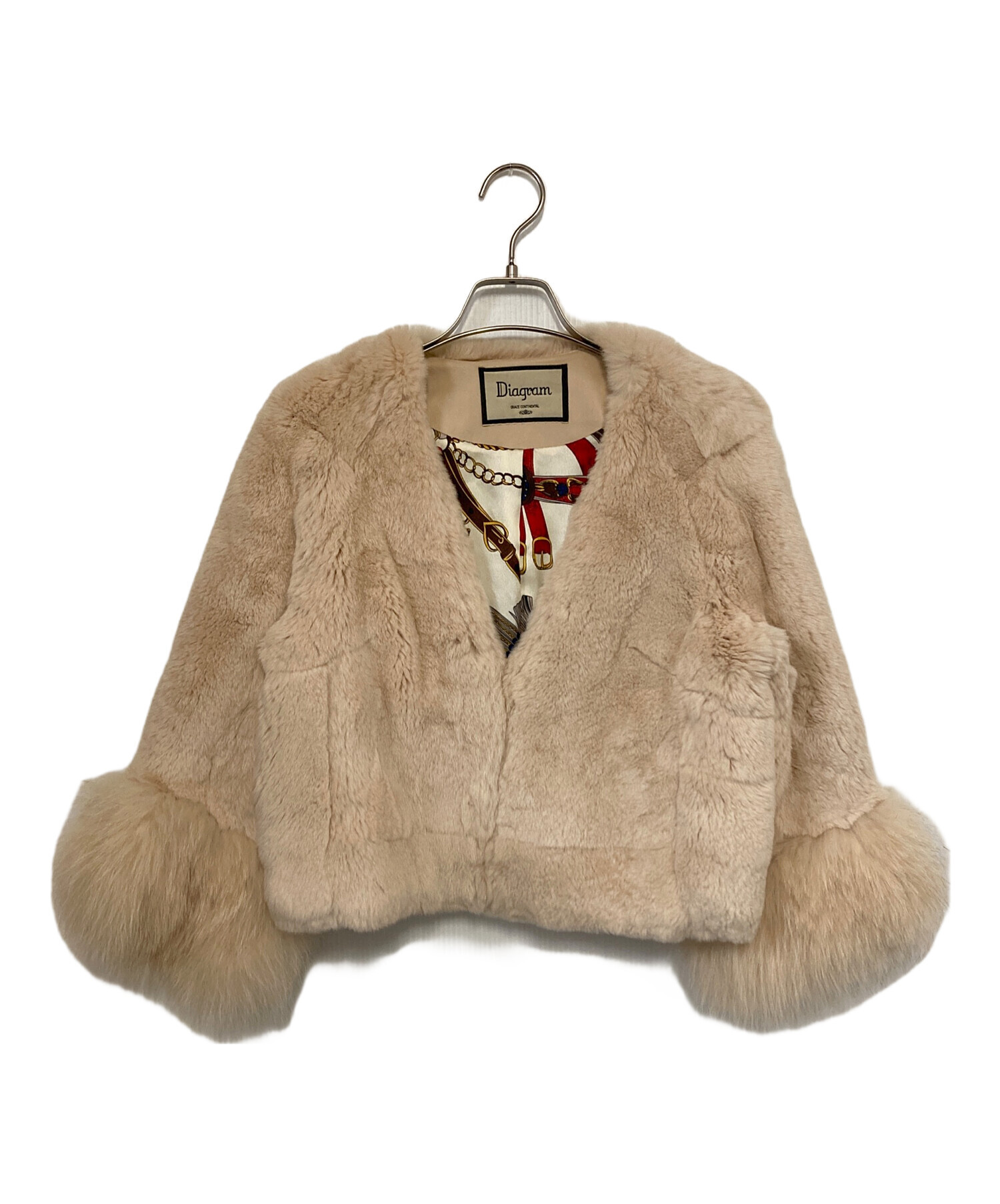 グレースコンチネンタルDiagram ベージュ レザー ファー ジャケット 中古・古着通販】Diagram GRACE CONTINENTAL (ダイアグラム グレース