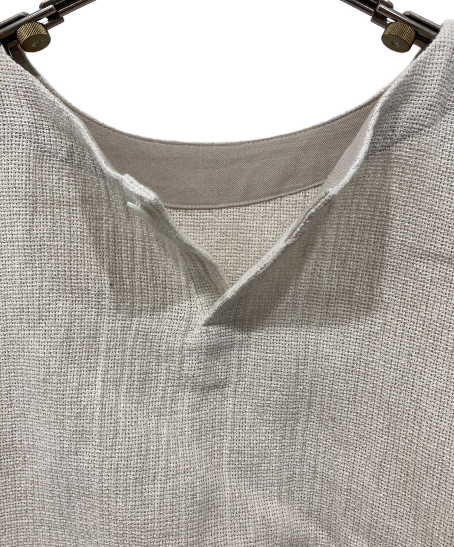 美品 かぐれ コットンリネン ギャザースリーブチュニック ナチュラル 中古・古着通販】かぐれ (カグレ) ギャザースリーブチュニック