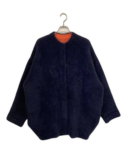 エレンディーク ラクーンミックスカーディガン ELENDEEK ブラウン　ブルー エレンディーク ラクーンミックスカーディガン ELENDEEK ブラウン