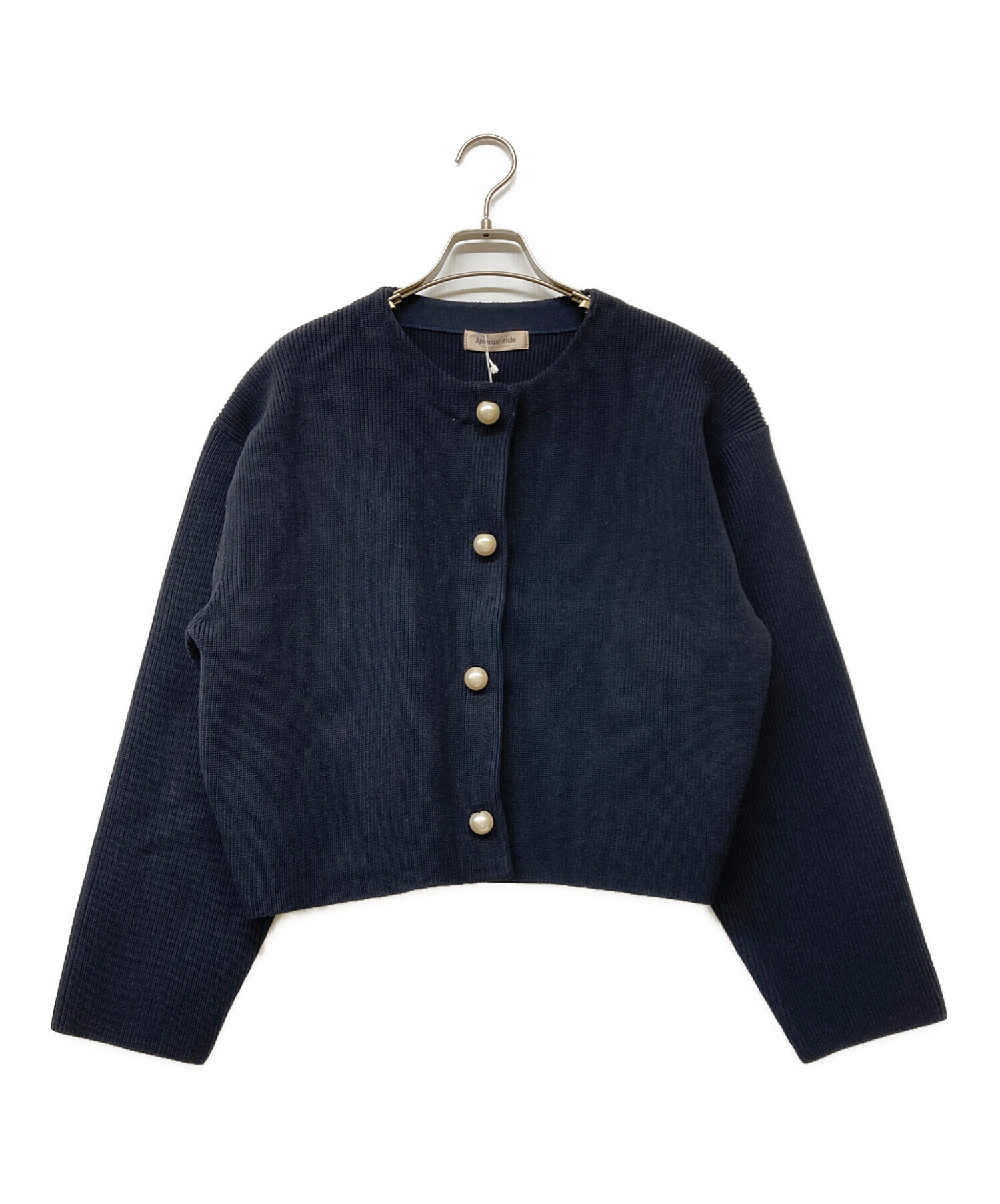 週末値段！Apuweiser-riche 配色金ボタンニットジャケット アプワイザーリッシェの配色金ボタンニットジャケット アプワイザー