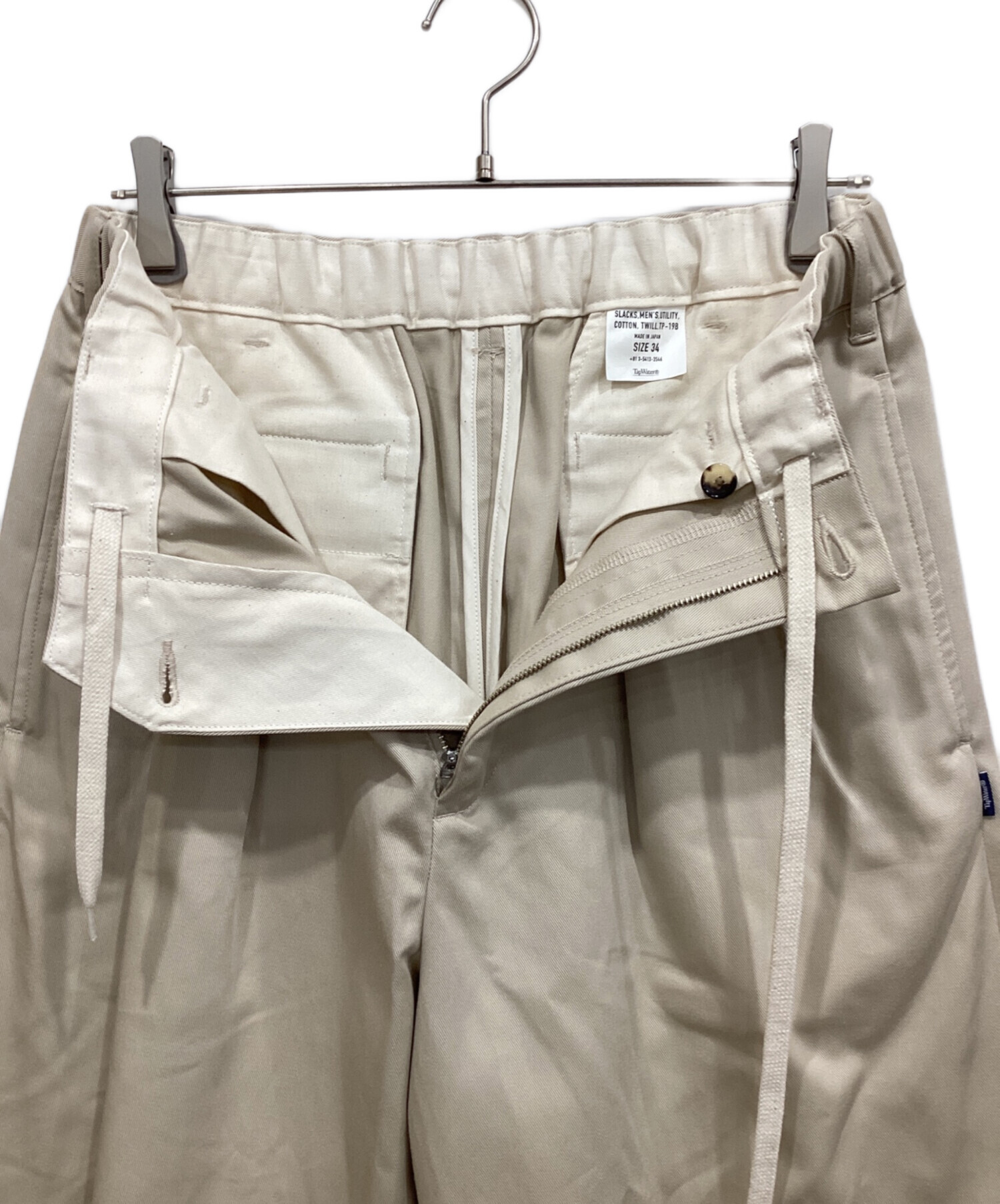 直販超特価 TapWater Cotton Chino Tuck Trousers 36 【公式通販】