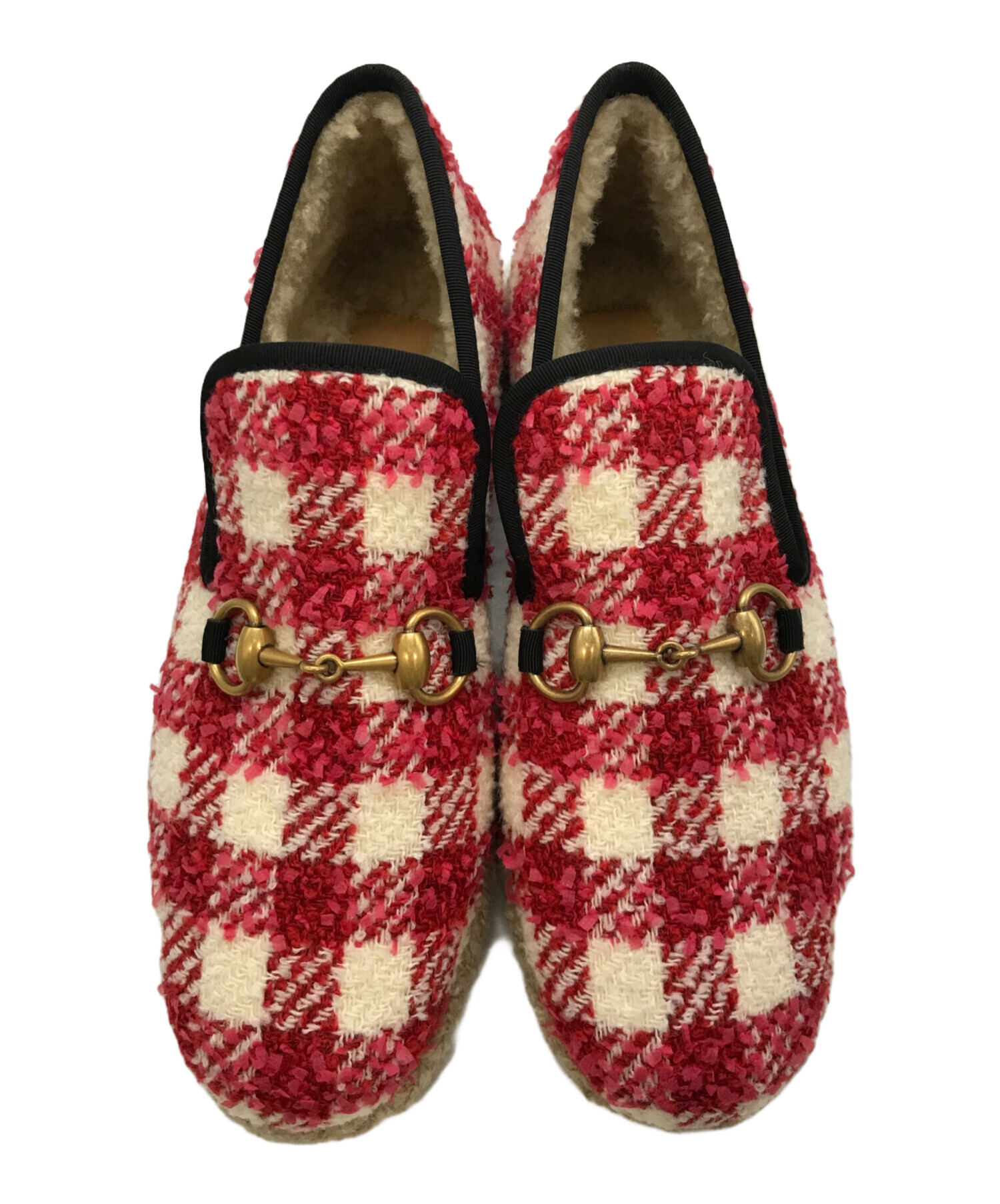 中古・古着通販】GUCCI (グッチ) ホースビット ツイード ローファー 