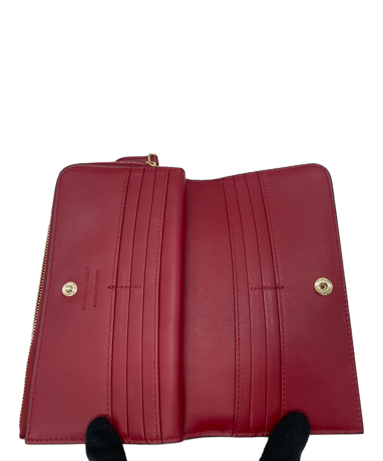 中古・古着通販】BURBERRY (バーバリー) 長財布 レッド｜ブランド 