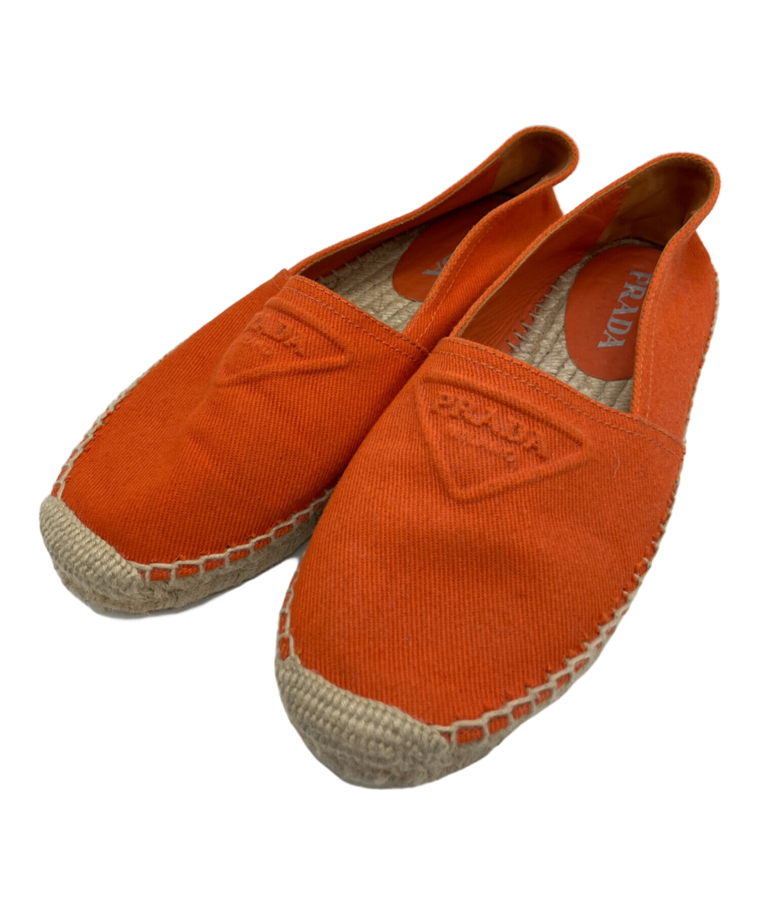 中古・古着通販】PRADA (プラダ) エスパドリーユ オレンジ サイズ:38