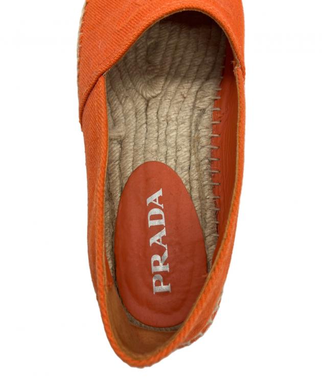 中古・古着通販】PRADA (プラダ) エスパドリーユ オレンジ サイズ:38
