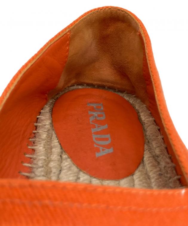 中古・古着通販】PRADA (プラダ) エスパドリーユ オレンジ サイズ:38