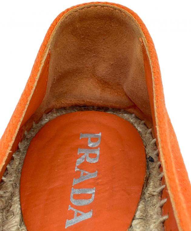 中古・古着通販】PRADA (プラダ) エスパドリーユ オレンジ サイズ:38