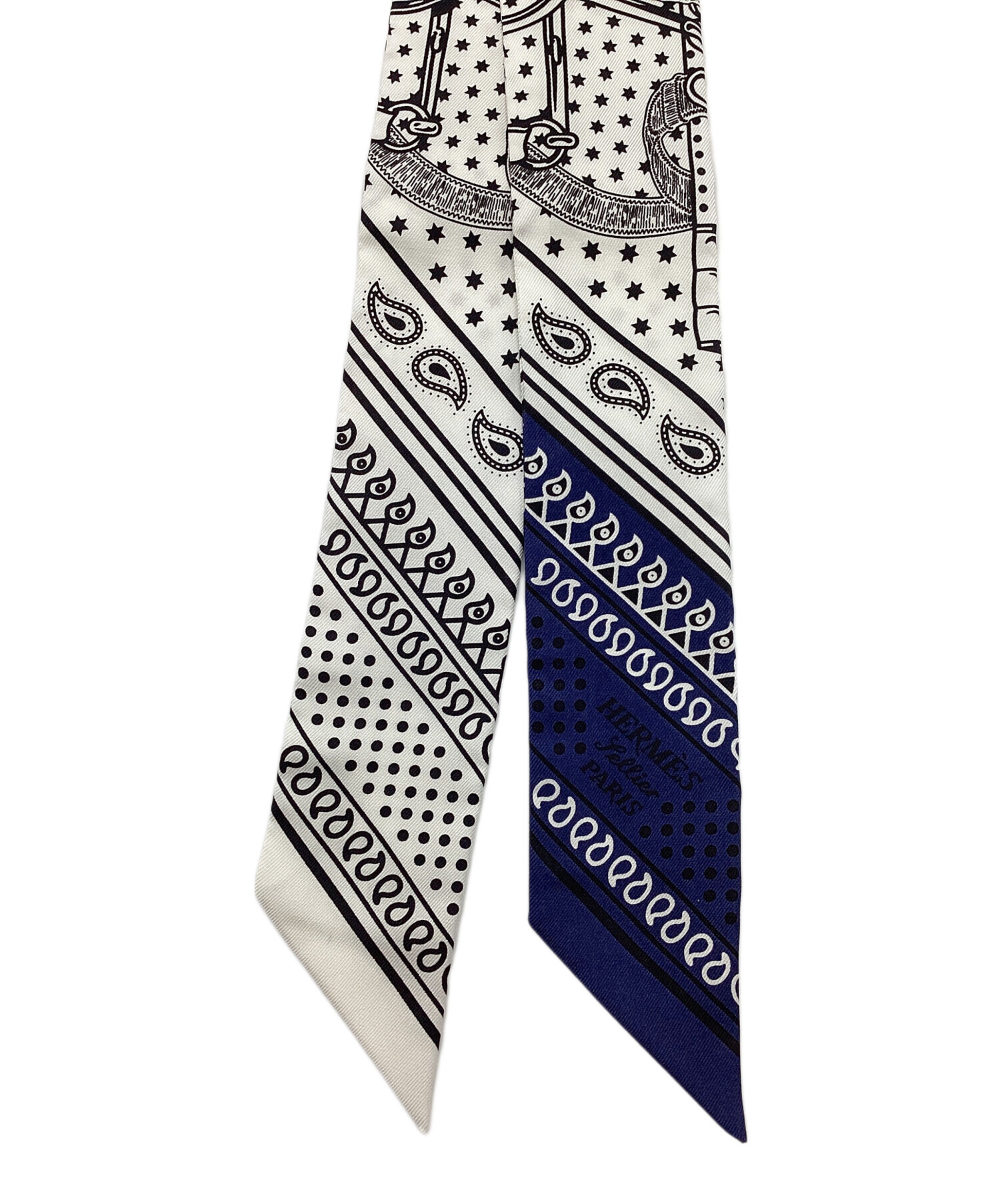 HERMES エルメス　ツイリー　エプロンドール　ホワイト、ネイビー　スカーフ 中古・古着通販】HERMES (エルメス) HERMES/エプロンドール ツィリー