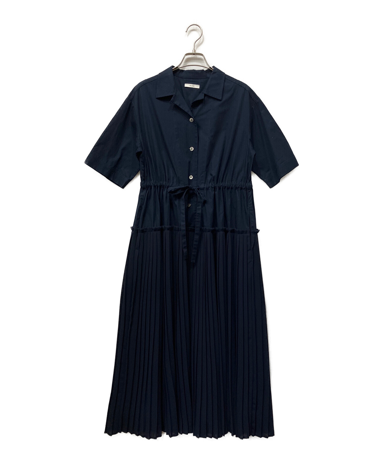 中古・古着通販】CLANE (クラネ) MILITARY LAYER PLEATS OP ネイビー 