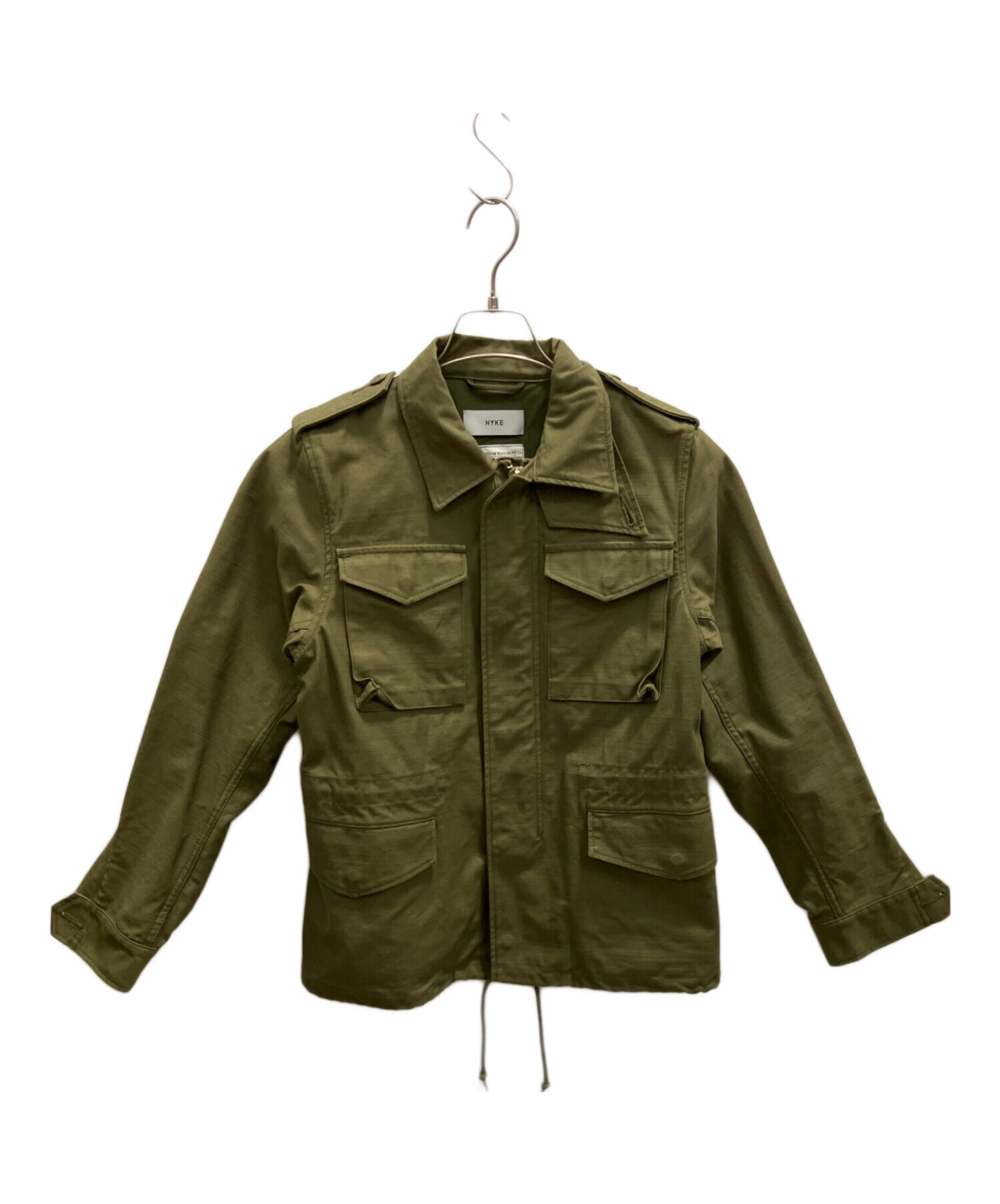 HYKE ハイクミリタリージャケット 2サイズ オリーブ コットン 中古・古着通販】HYKE (ハイク) FIELD JACKET オリーブ サイズ:М