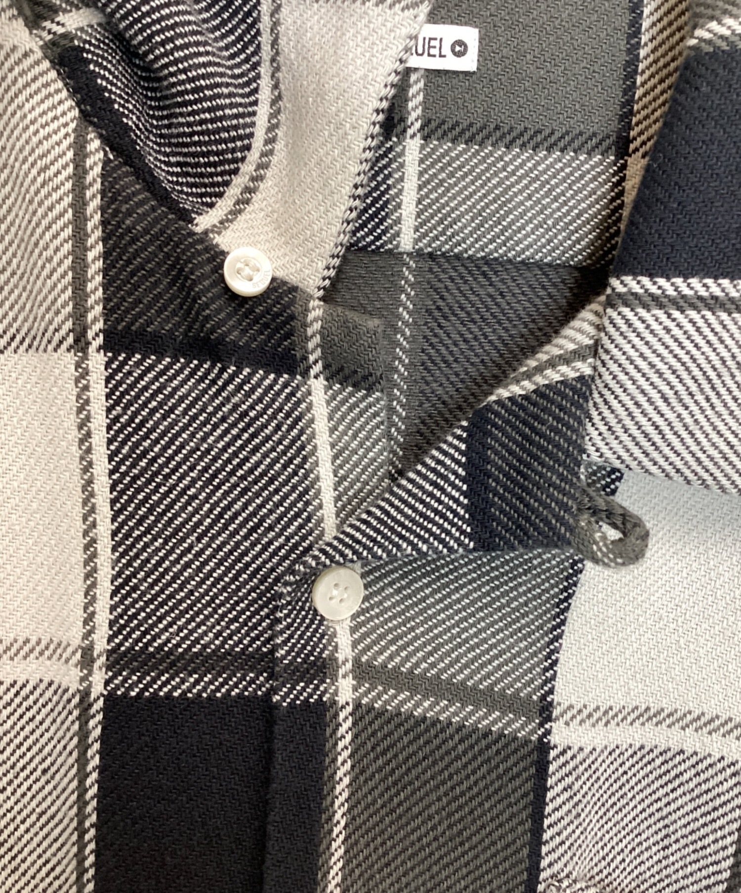 中古・古着通販】SEQUEL (シークエル) チェックネルシャツ ブラック