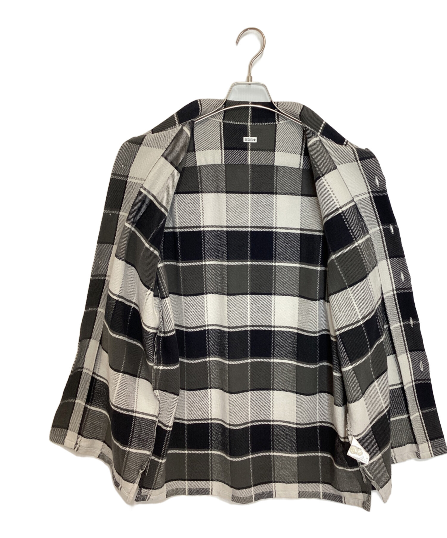 中古・古着通販】SEQUEL (シークエル) チェックネルシャツ ブラック