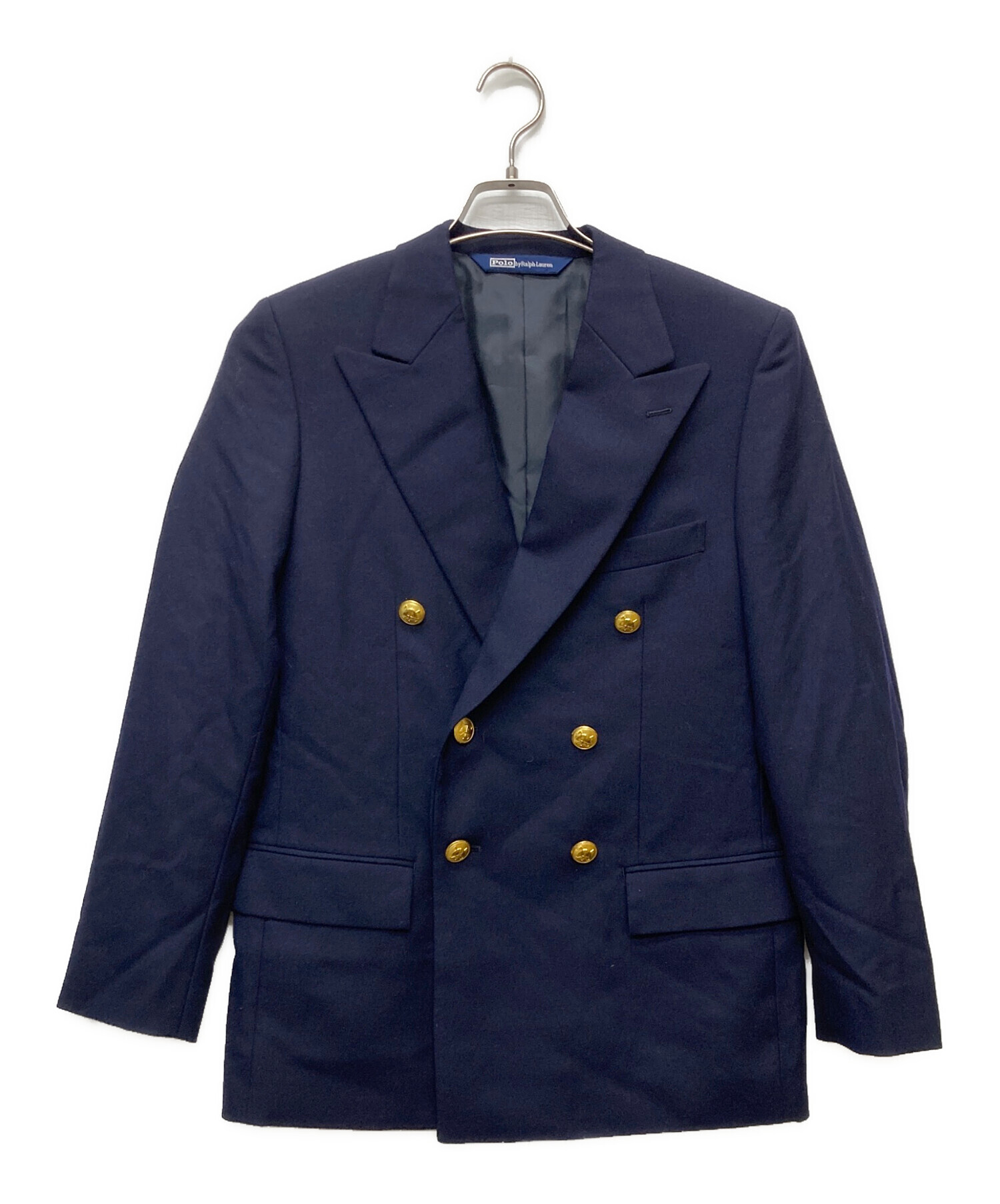 ポロラルフローレン　イタリア製　金ボタン　ネイビーブレザー　36 POLO RALPH LAUREN ポロ・ラルフローレン 紺 ブレザー ウール シングル