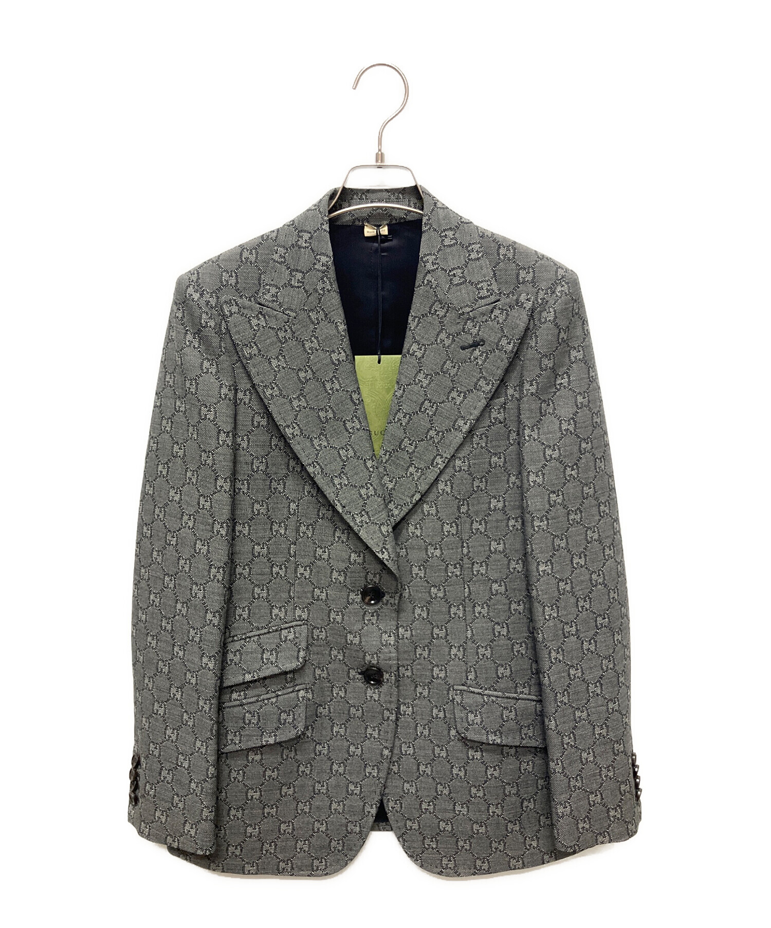 中古・古着通販】GUCCI (グッチ) GG wool jacquard jacket ブラック