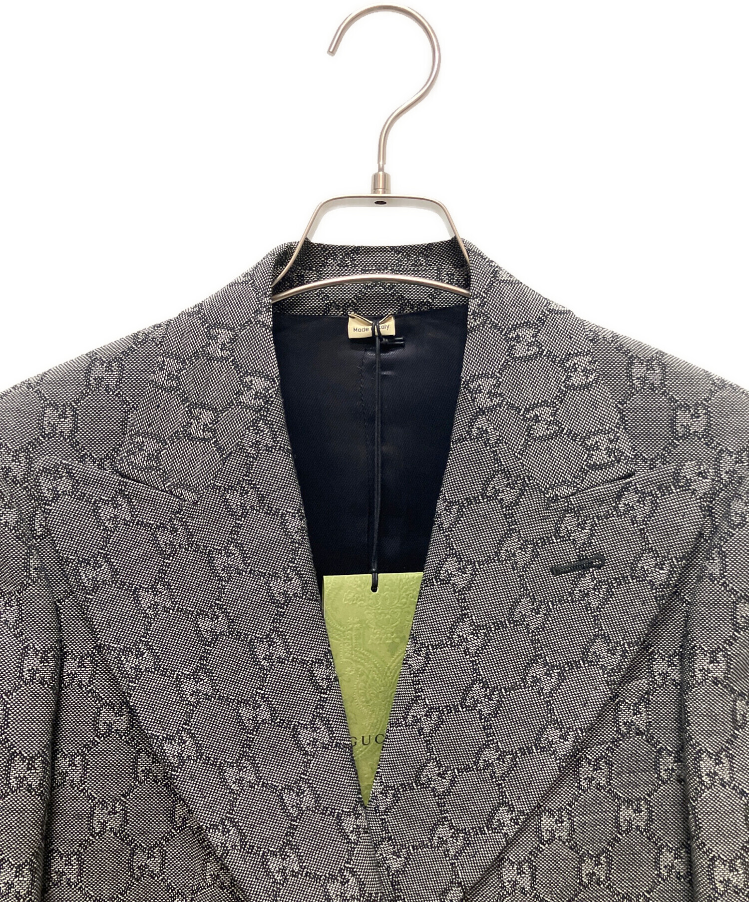 中古・古着通販】GUCCI (グッチ) GG wool jacquard jacket ブラック 