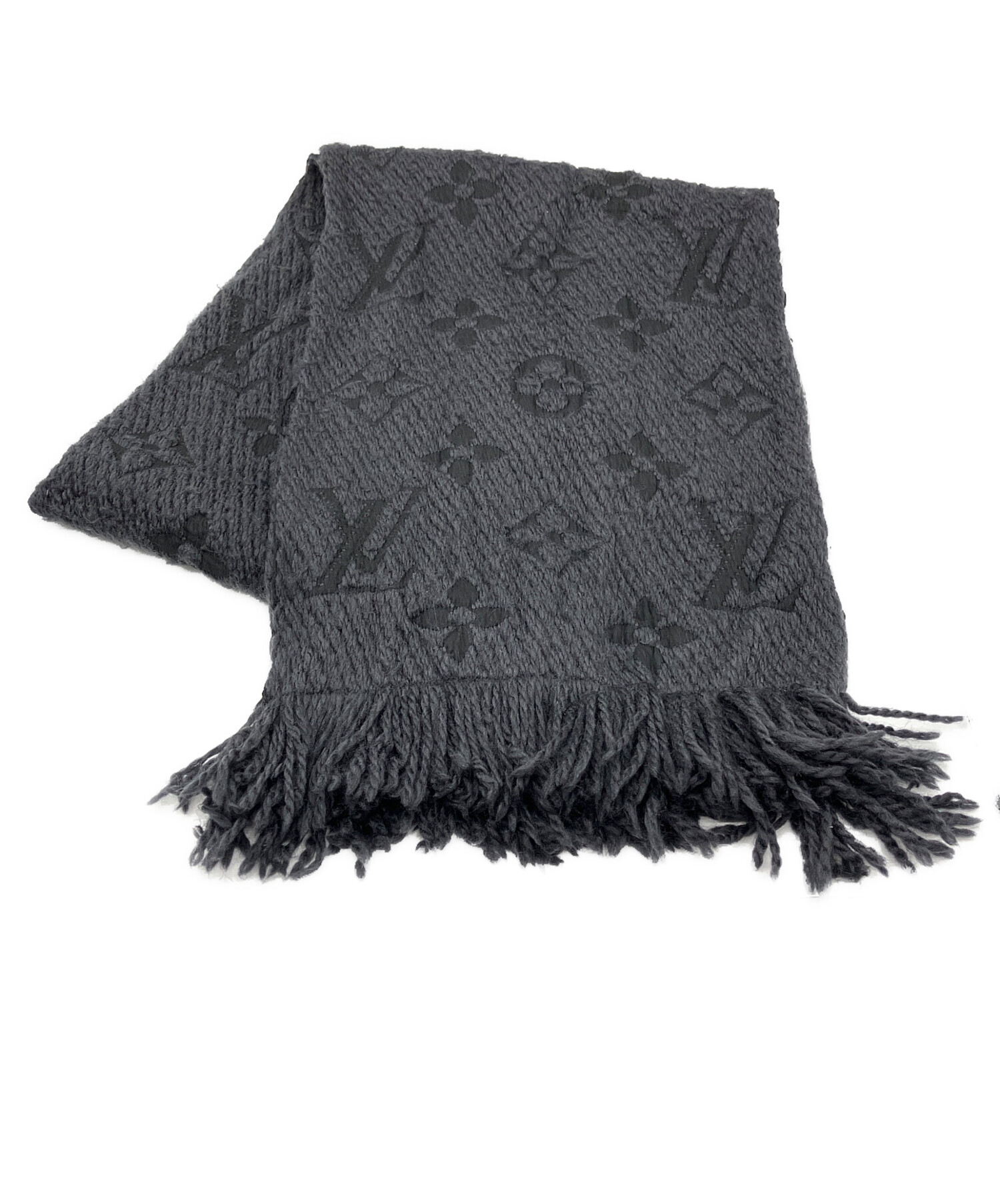 LOUIS VUITTON ルイヴィトン ストール  黒 【古着】【中古】【送料無料】 LOUIS VUITTON - LOUIS VUITTON ルイヴィトン ストール 黒 【古着
