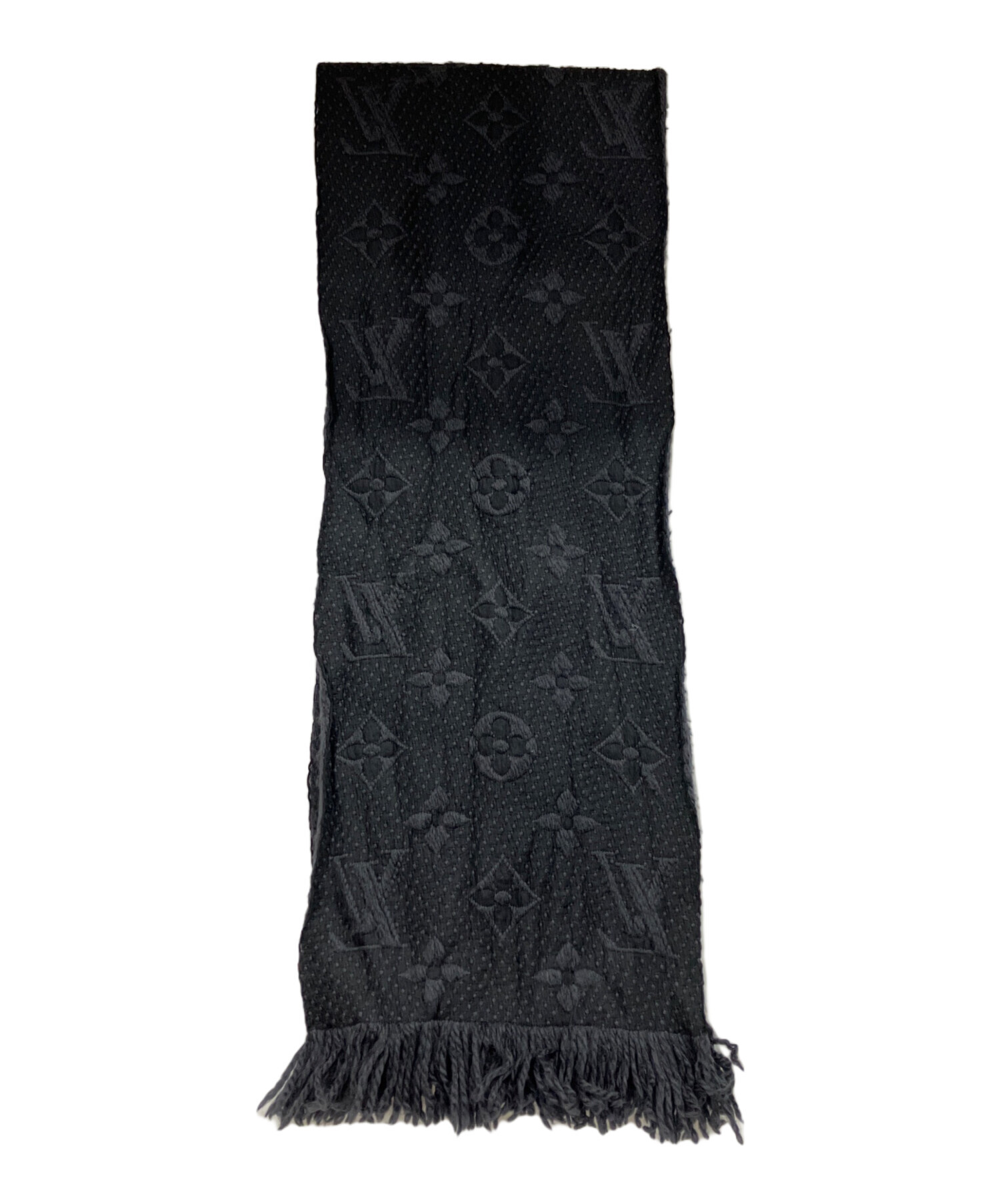 LOUIS VUITTON ルイヴィトン ストール  黒 【古着】【中古】【送料無料】 LOUIS VUITTON - LOUIS VUITTON ルイヴィトン ストール 黒 【古着