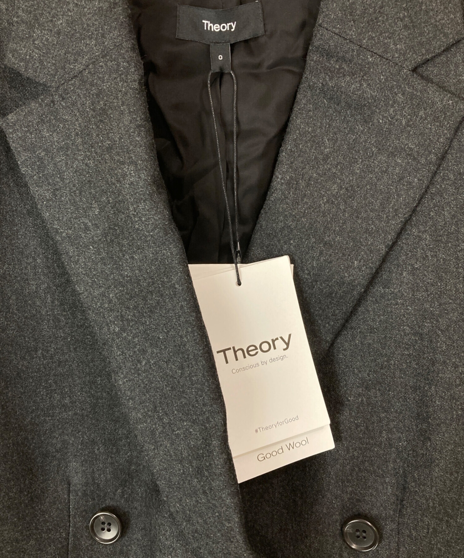 中古・古着通販】theory (セオリー) Sleek Flannel Boxy DB JKT グレー