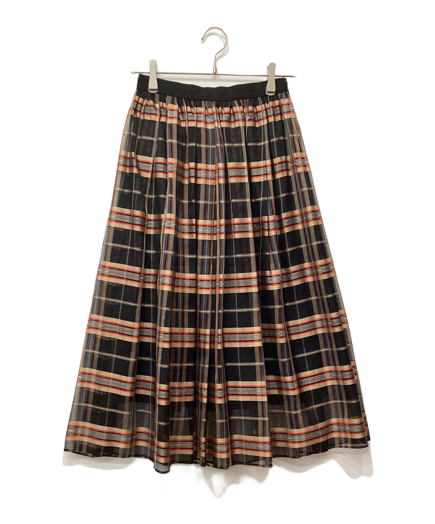 中古・古着通販】ANAYI (アナイ) シアーチェックギャザー スカート