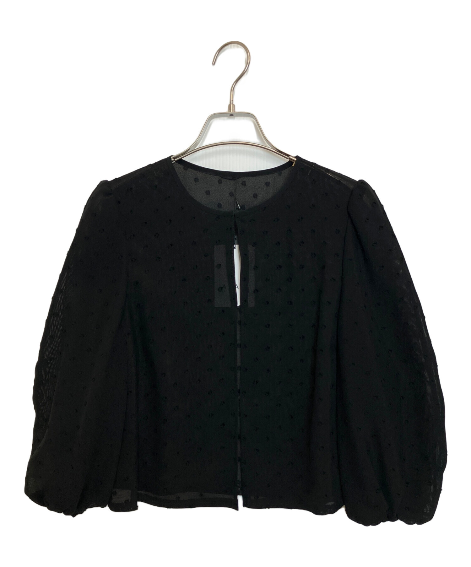 アナイ 38 シアー ドット ブルゾン 中古・古着通販】ANAYI (アナイ) シアードットブルゾン ブラック