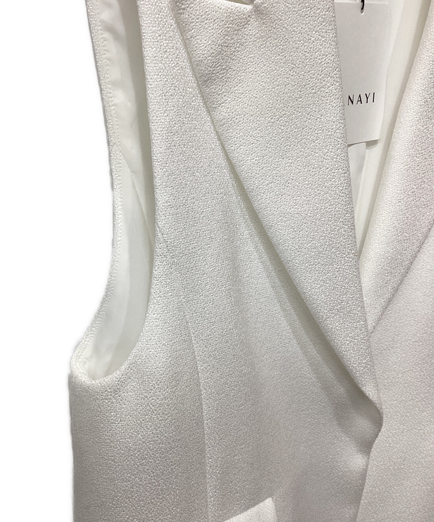 美品 24SS ANAYI アナイ バスケットツイードペプラムジレ ベスト 36 オフホワイト レディース 古着 中古 USED ANAYI - 美品 24SS ANAYI アナイ バスケットツイードペプラムジレ