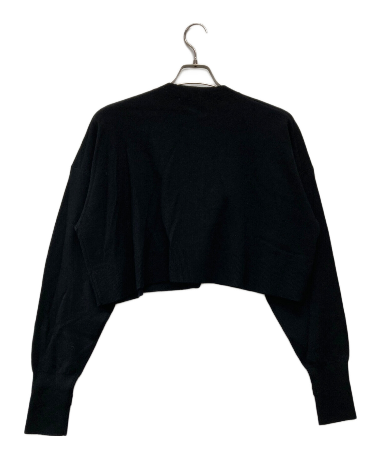 ENFÖLD ブラック カーディガン 38 中古・古着通販】ENFOLD (エンフォルド) BIG-BUTTON SHORT-CARDIGAN