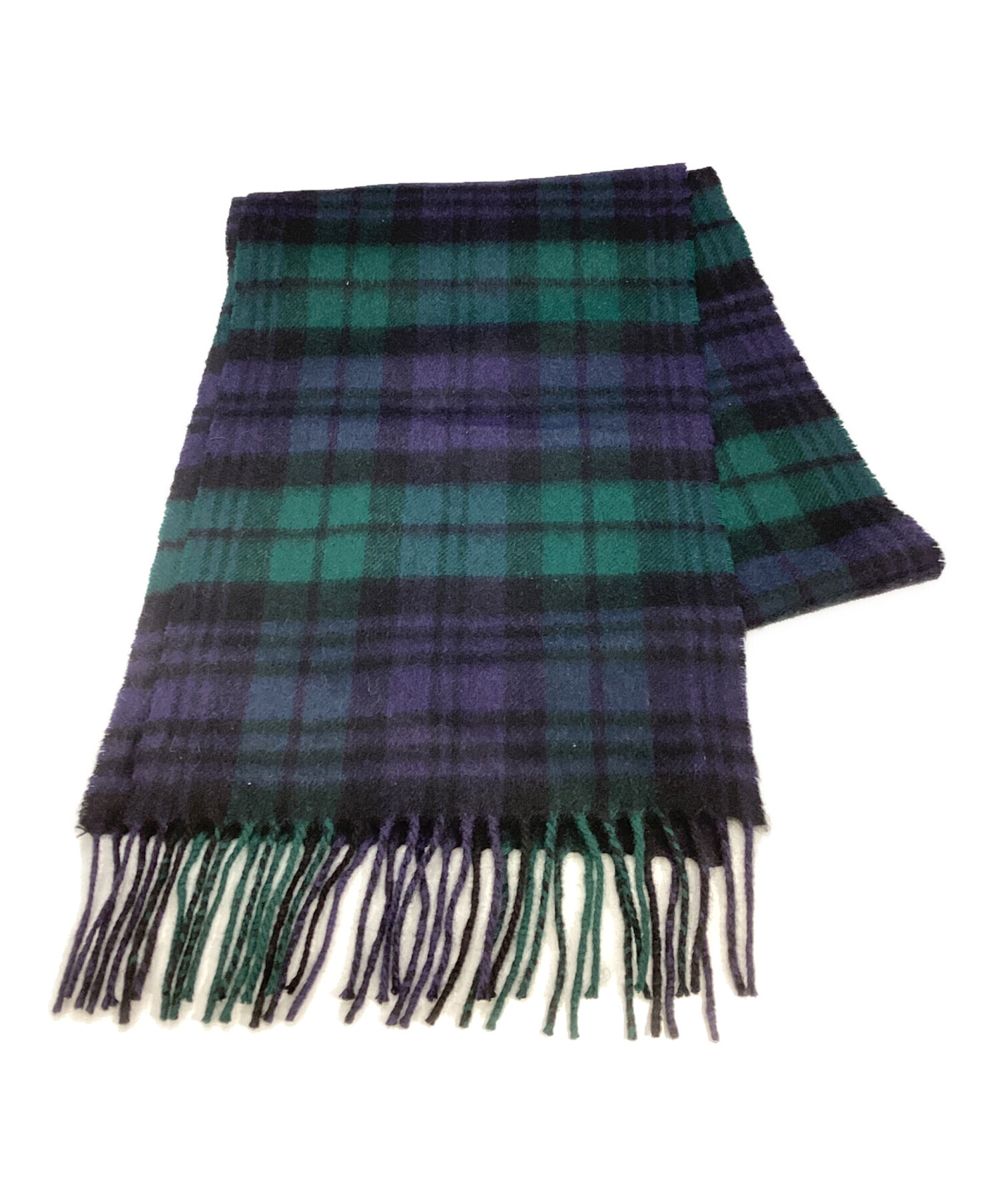 【極美品】Johnstons of Elgin　マフラー　カシミヤ　グリーン 極美品】Johnstons of Elgin マフラー カシミヤ グリーン