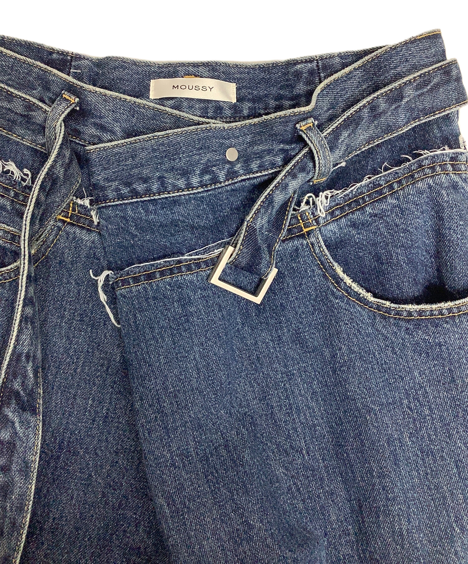 中古・古着通販】moussy (マウジー) FOLD WAIST WIDE STRAIGHT 