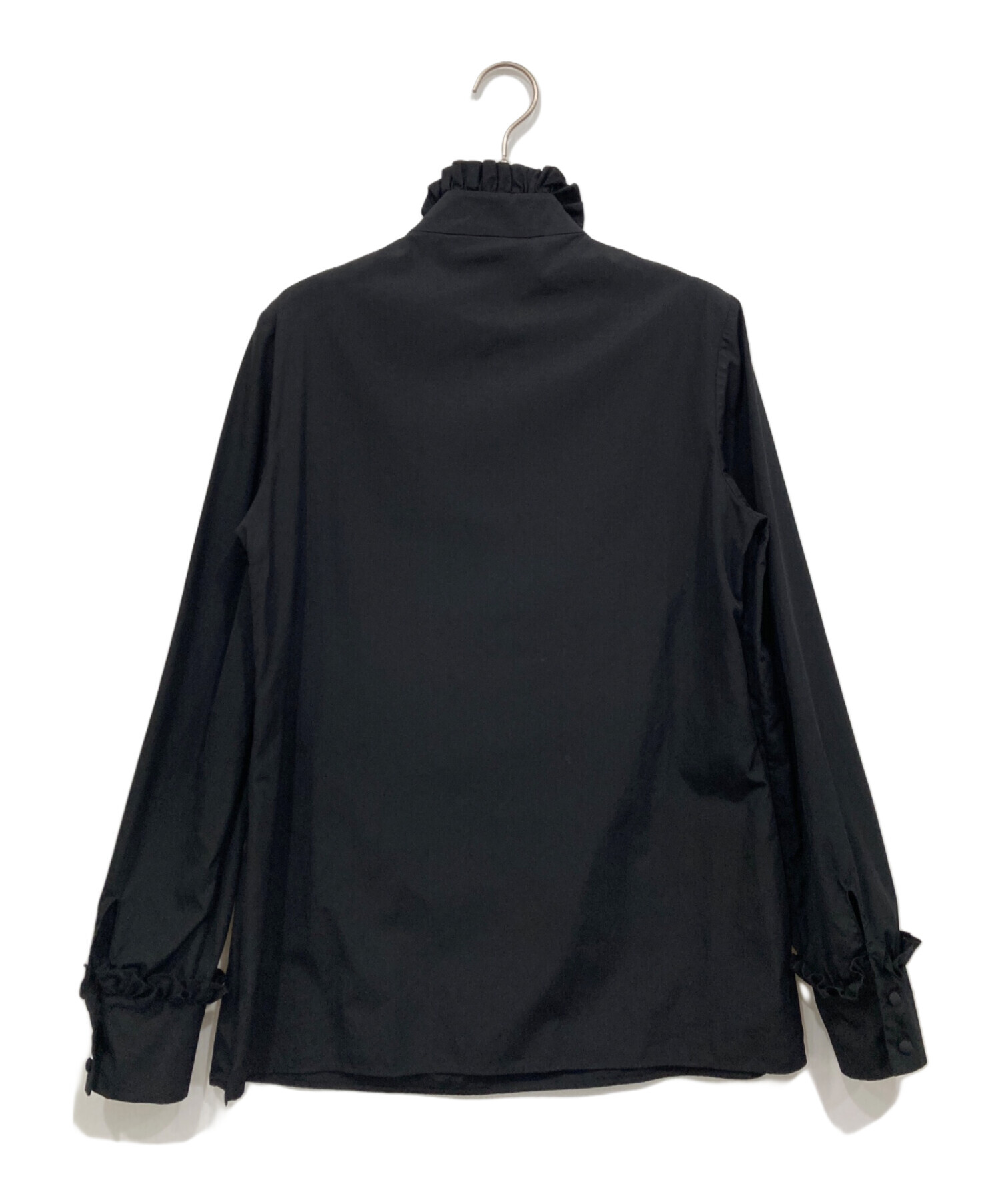 中古・古着通販】PRADA (プラダ) フリルブラウス ブラック サイズ:42 