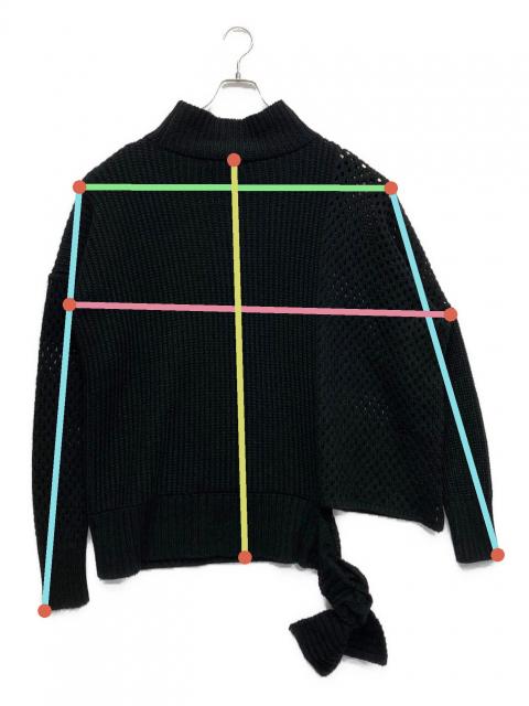 中古・古着通販】sulvam (サルバム) Mesh asymmetry knit ブラック