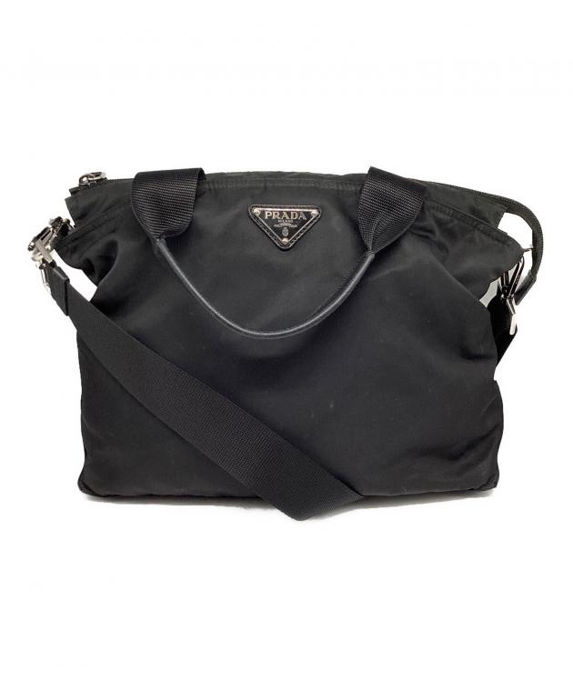 プラダ リモンタナイロン ハンドバッグ PRADA ショルダー取外し可 2WAY 中古・古着通販】PRADA (プラダ) 2WAYナイロンショルダーバッグ