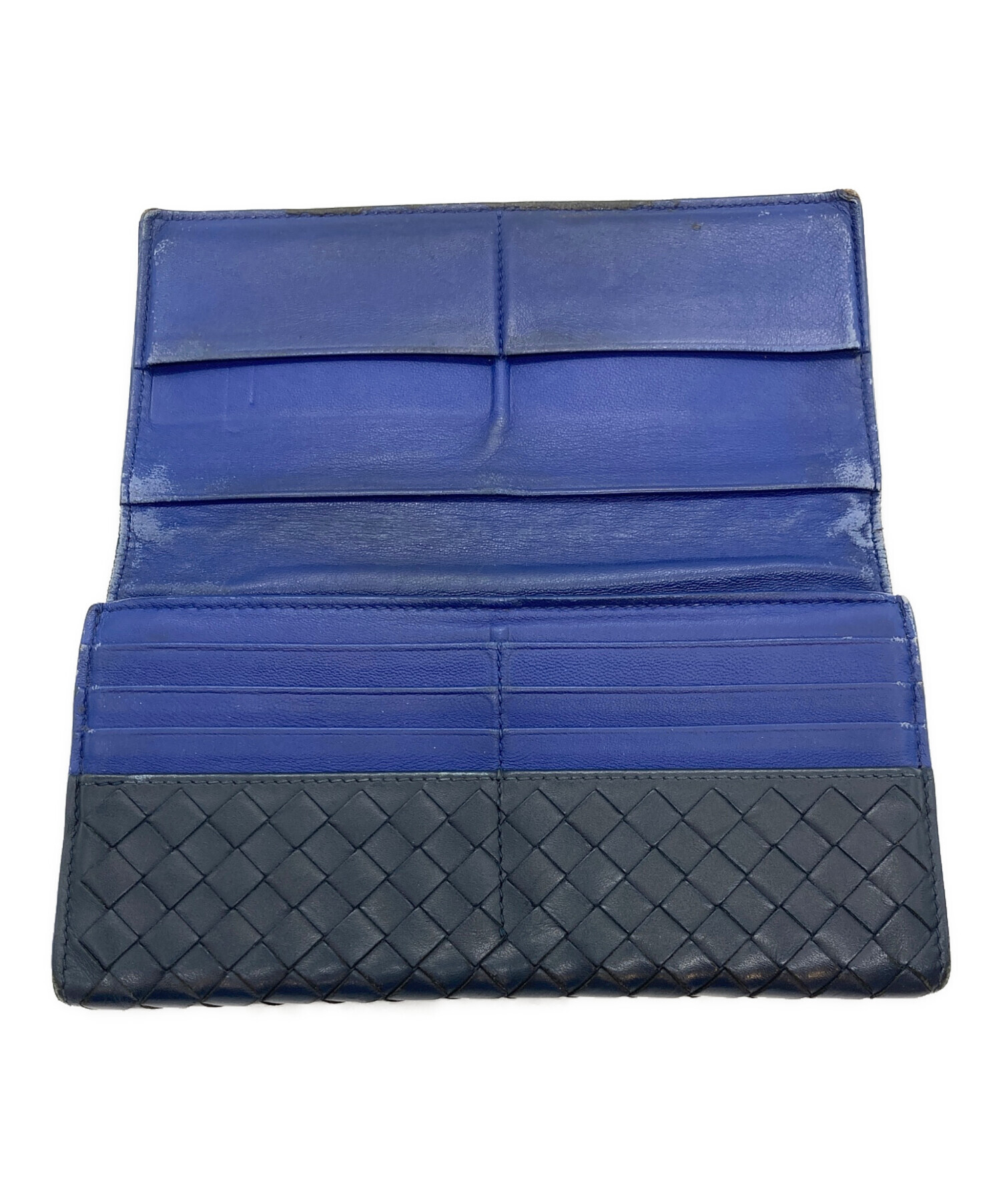 【値下げ】BOTTEGA VENETA ボッテガ ネイビー 中古・古着通販】BOTTEGA VENETA (ボッテガベネタ) 長財布 ネイビー