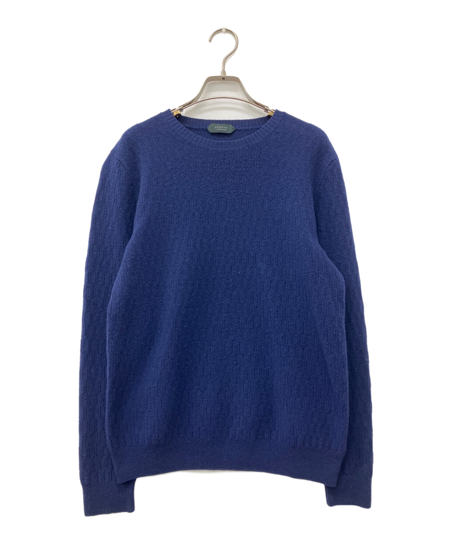 ザノーネ　ZANONE クルーネックニット　ネイビー　４８ 中古・古着通販】Zanone (ザノーネ) クルーネックニット ネイビー