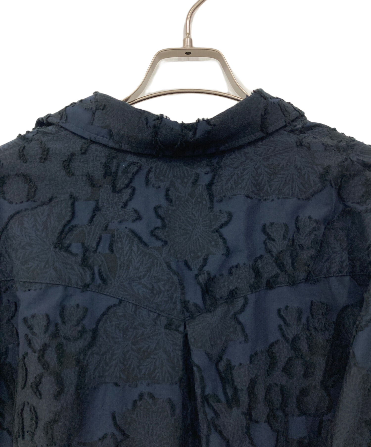 AMERI アメリ カジュアルシャツ レディース 【古着】【中古】 中古・古着通販】Ameri (アメリ) BOTANICAL JACQUARD BLOUSE ネイビー
