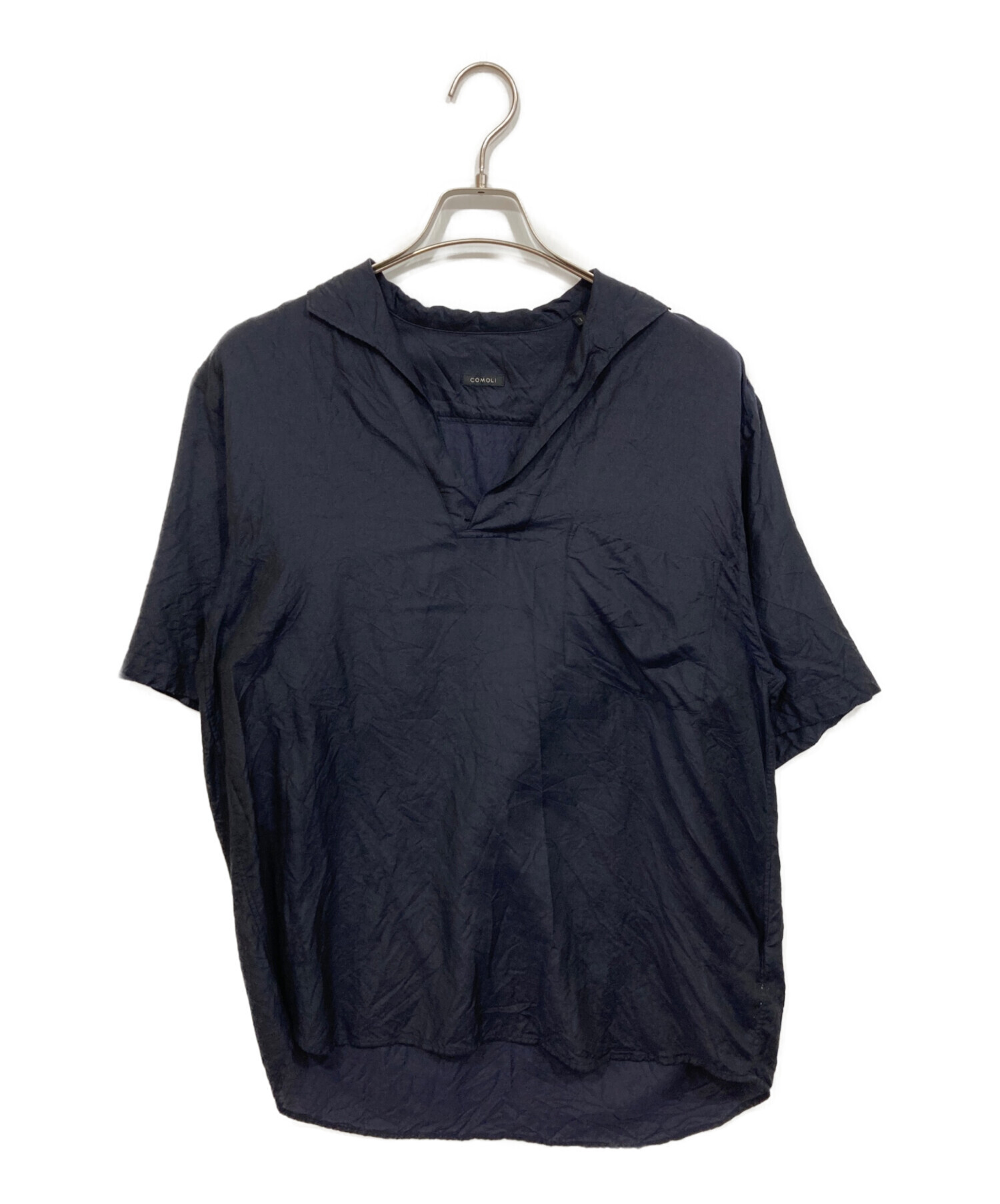 コモリ スキッパーシャツ ネイビー/1 中古・古着通販】COMOLI (コモリ) ウールシルクスキッパースキッパー