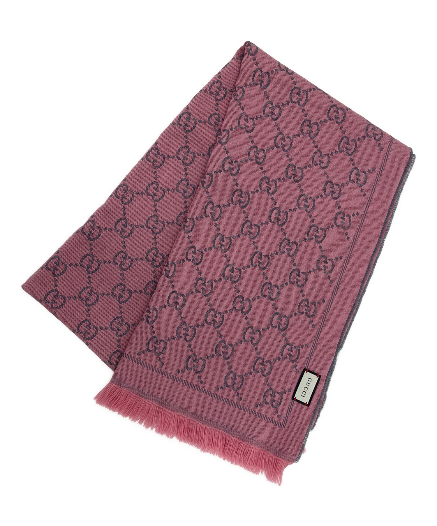 中古・古着通販】GUCCI (グッチ) ウールスカーフ ピンク｜ブランド 