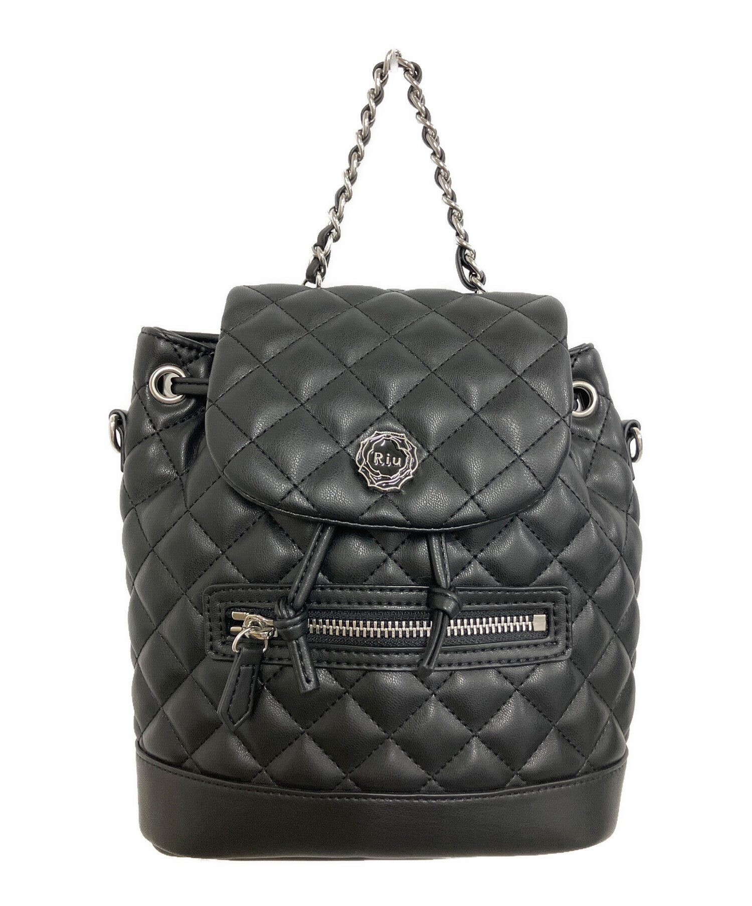 riu 3way quilting backpack　黒 ブラック リュック 中古・古着通販】riu (リウ) 3way quilting backpack ブラック