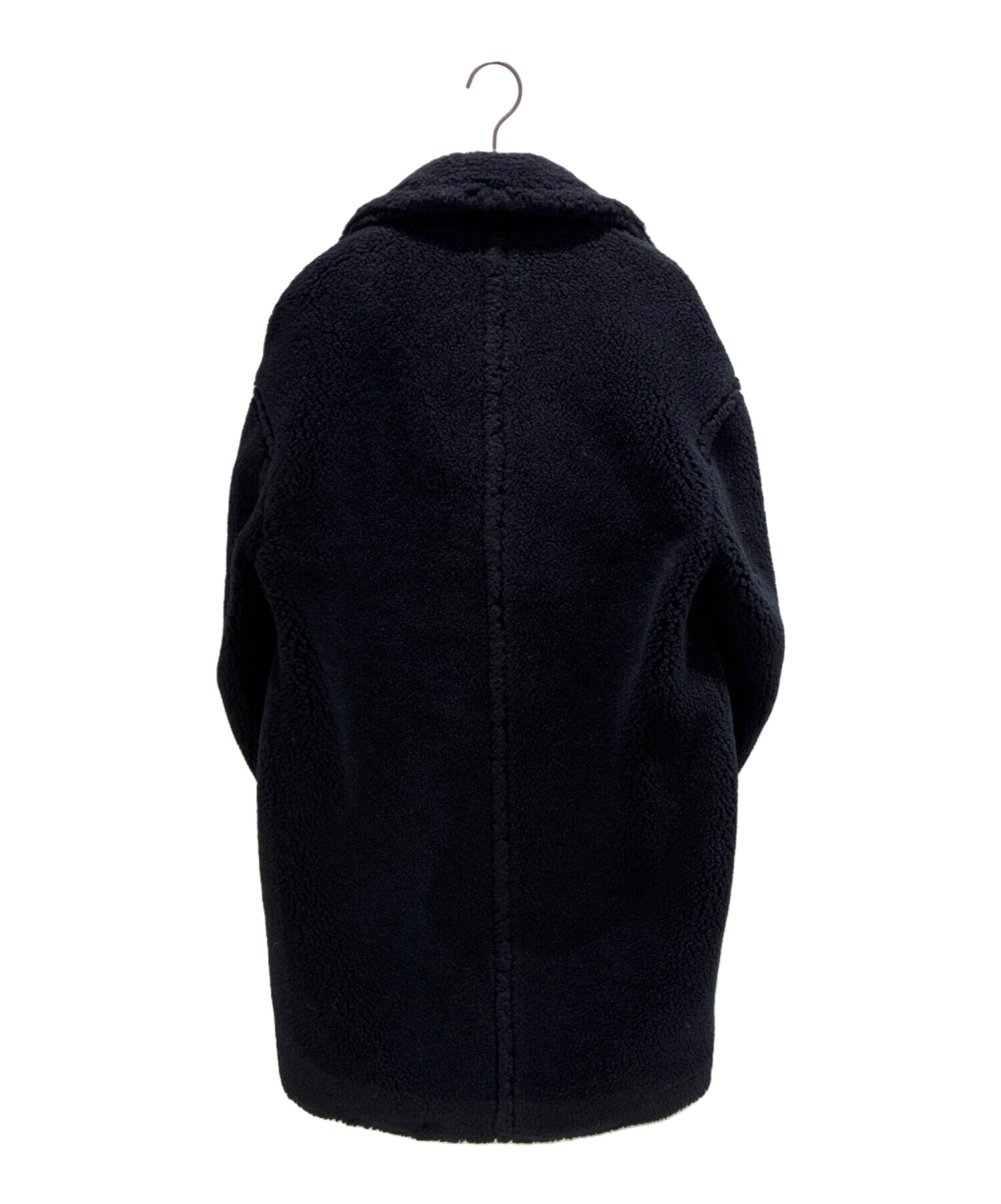 CINOH ボアロングコート　ネイビー　サイズ36 中古・古着通販】CINOH (チノ) BOA COAT ブラック サイズ:36｜ブランド