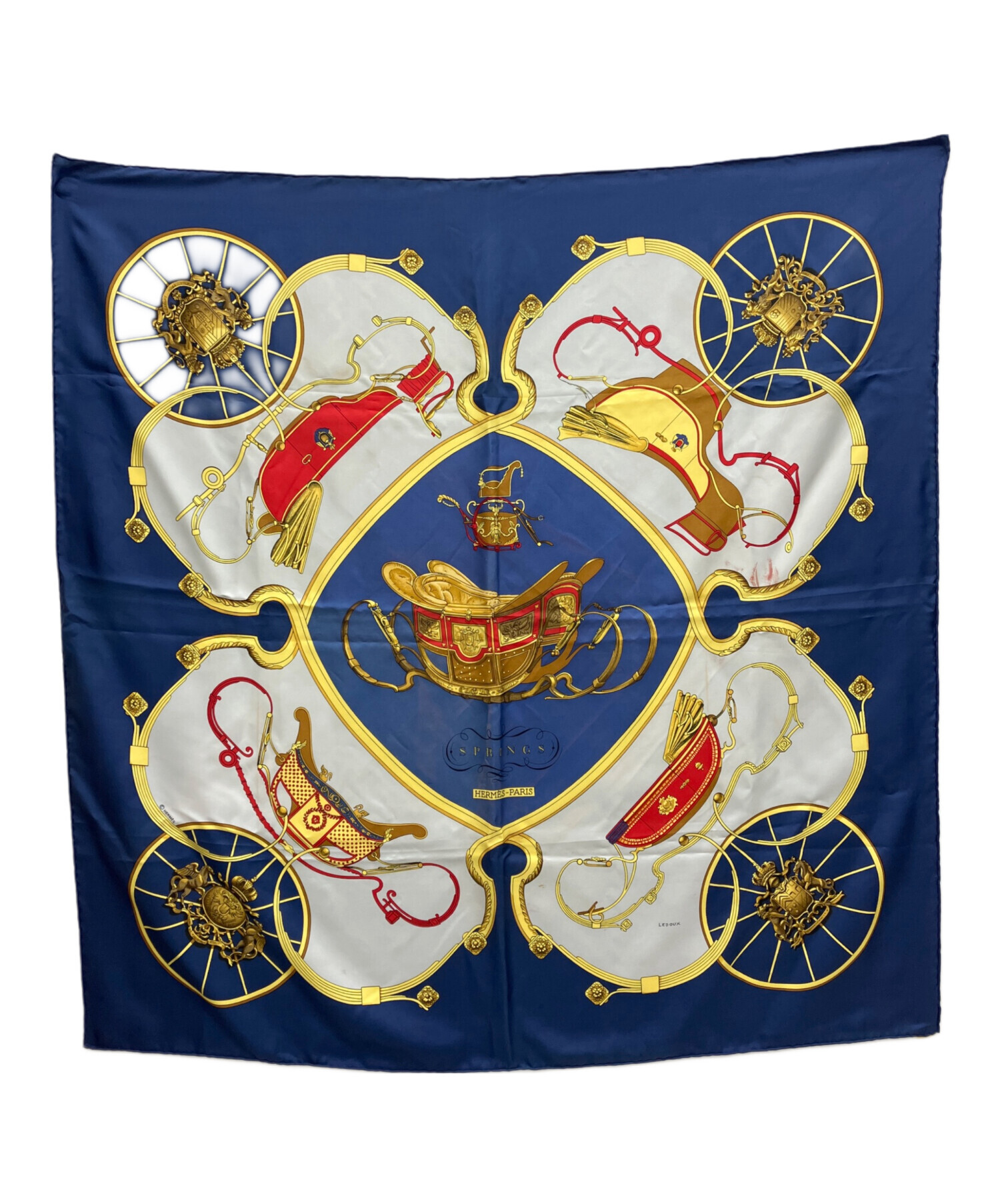 中古・古着通販】HERMES (エルメス) SPRINGS カレ90 ネイビー