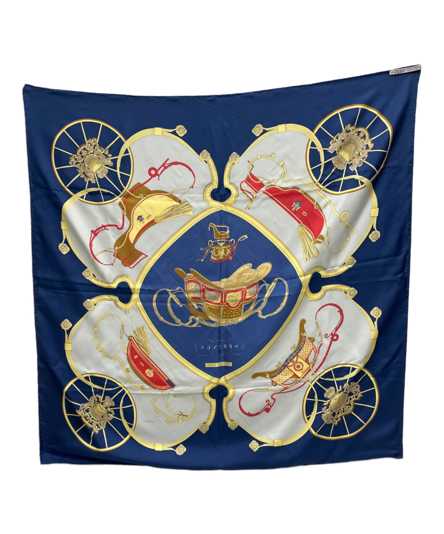 中古・古着通販】HERMES (エルメス) SPRINGS カレ90 ネイビー