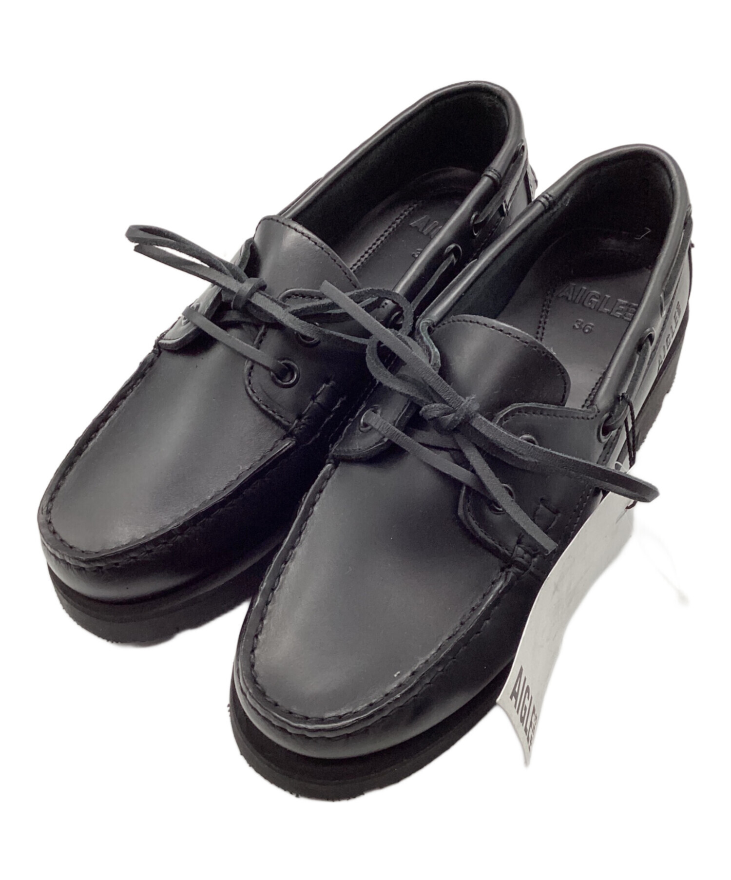 中古・古着通販】AIGLE (エーグル) レザーデッキシューズ ブラック