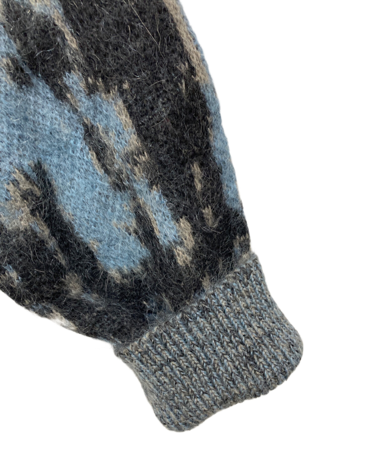 中古・古着通販】DIESEL (ディーゼル) Gジャン柄 モヘアニット ブルー