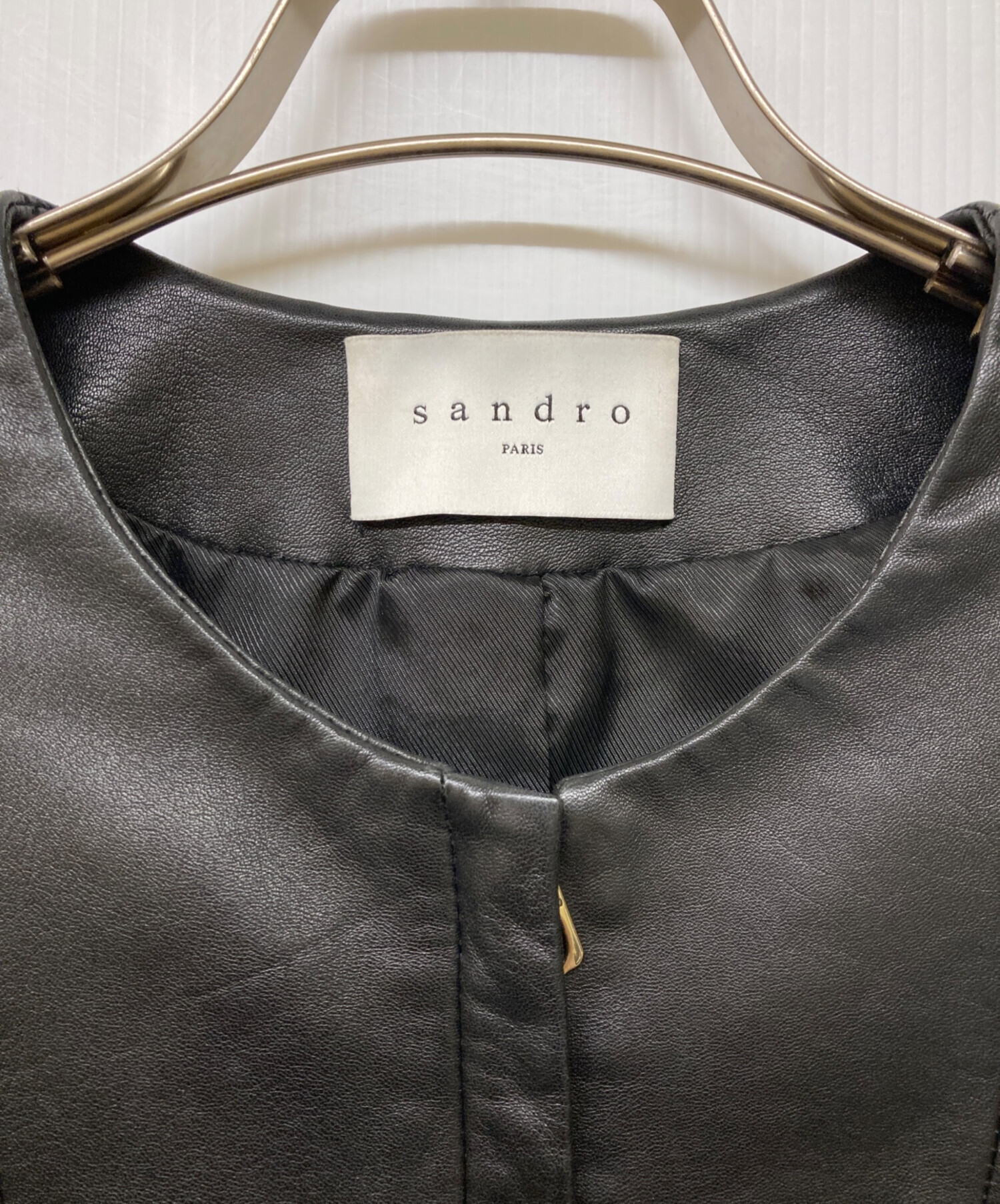 中古・古着通販】Sandro (サンドロ) シープスキンベルテッドノーカラー
