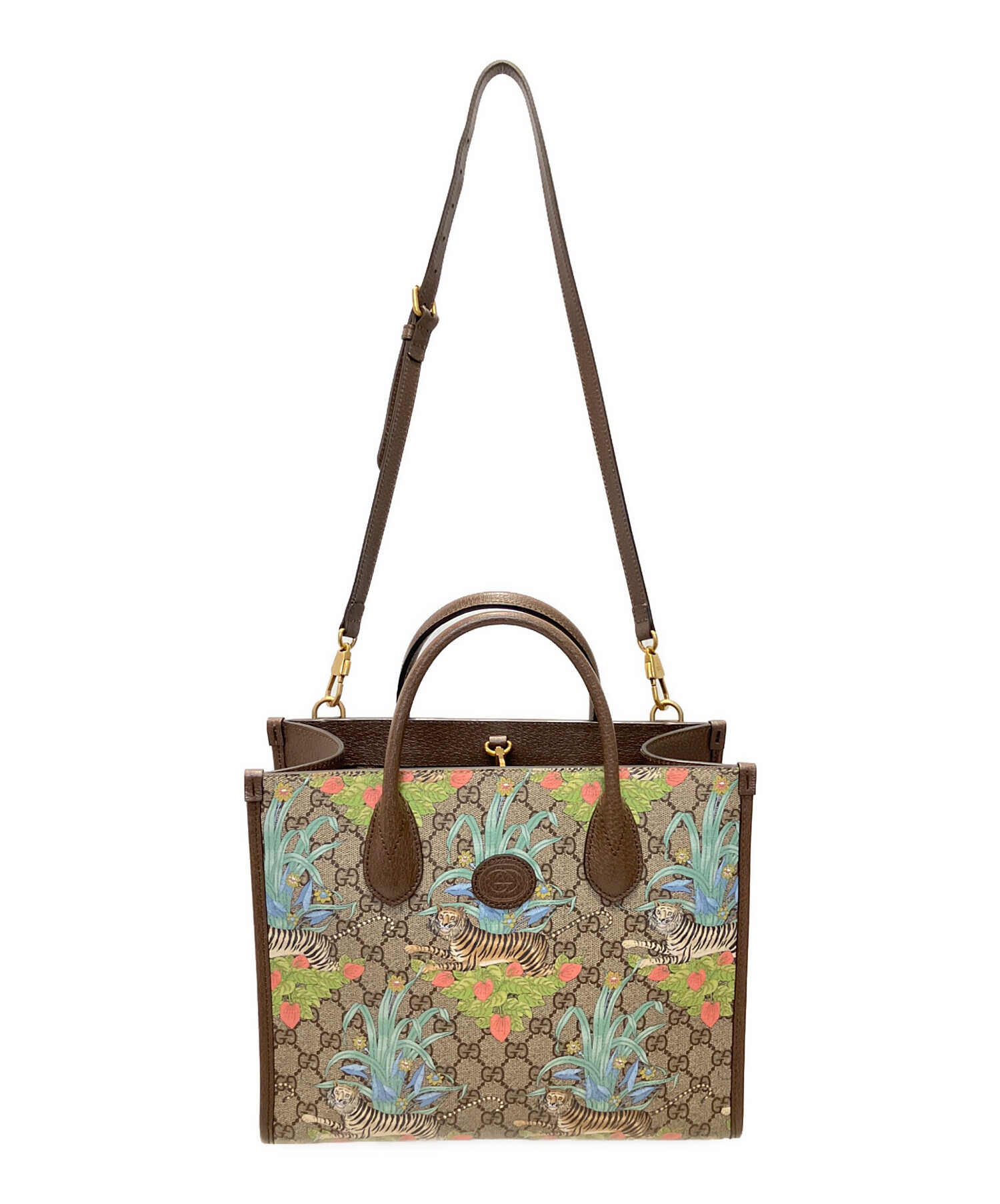 中古・古着通販】GUCCI (グッチ) タイガープリントトートバッグ マルチ 