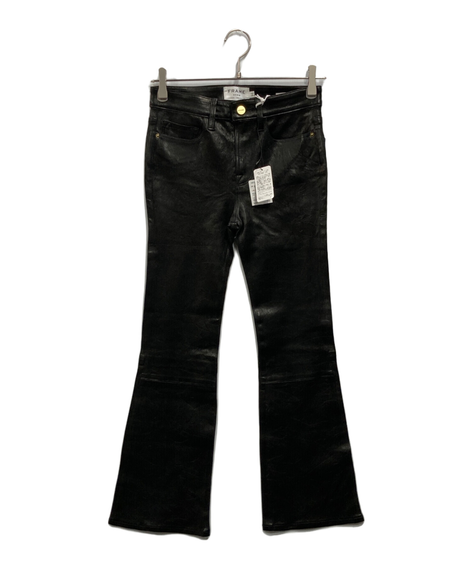 中古・古着通販】frame denim (フレームデニム) レザーパンツ ブラック 