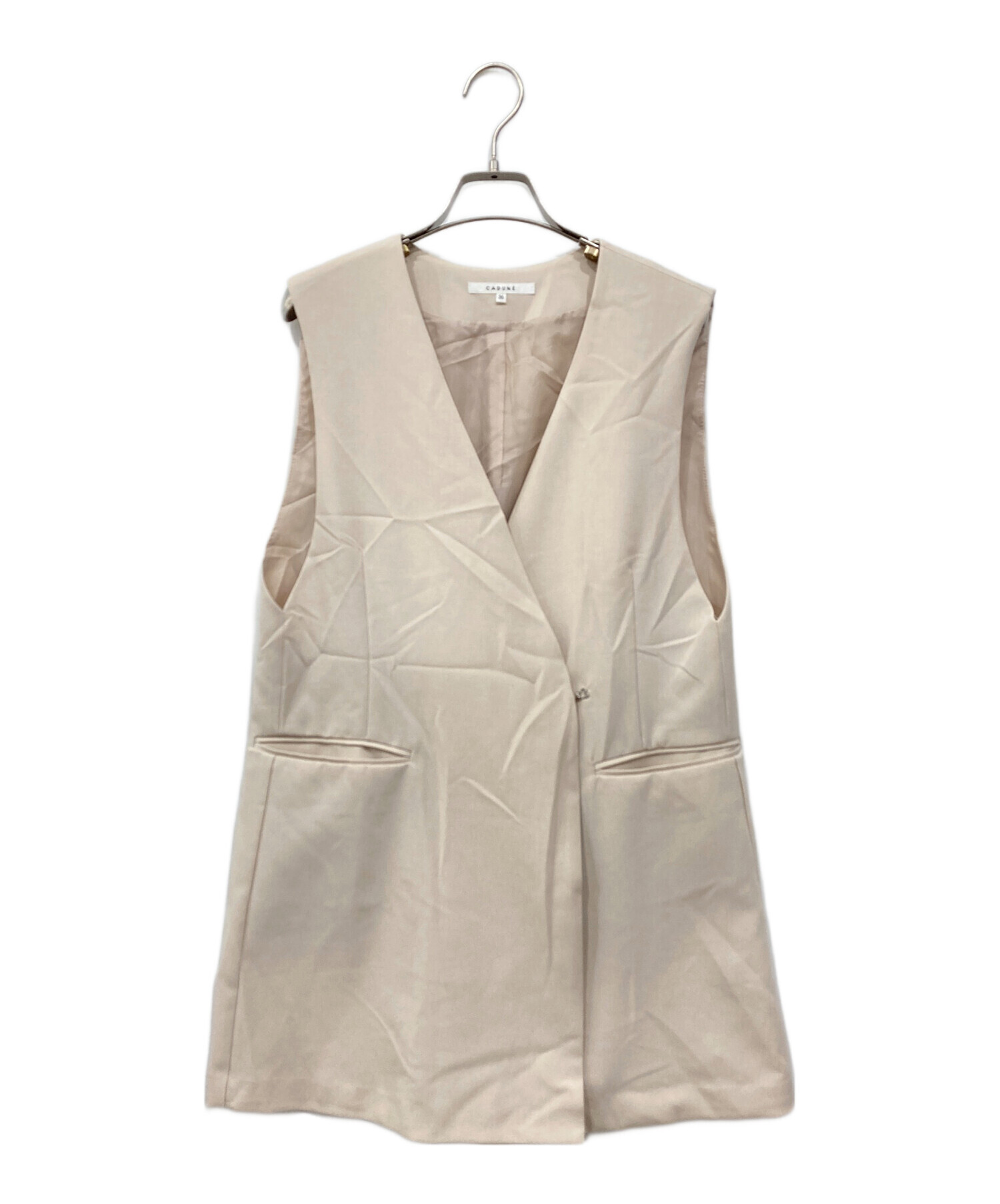 中古・古着通販】CADUNE (カデュネ) ノーカラージレ ベージュ サイズ