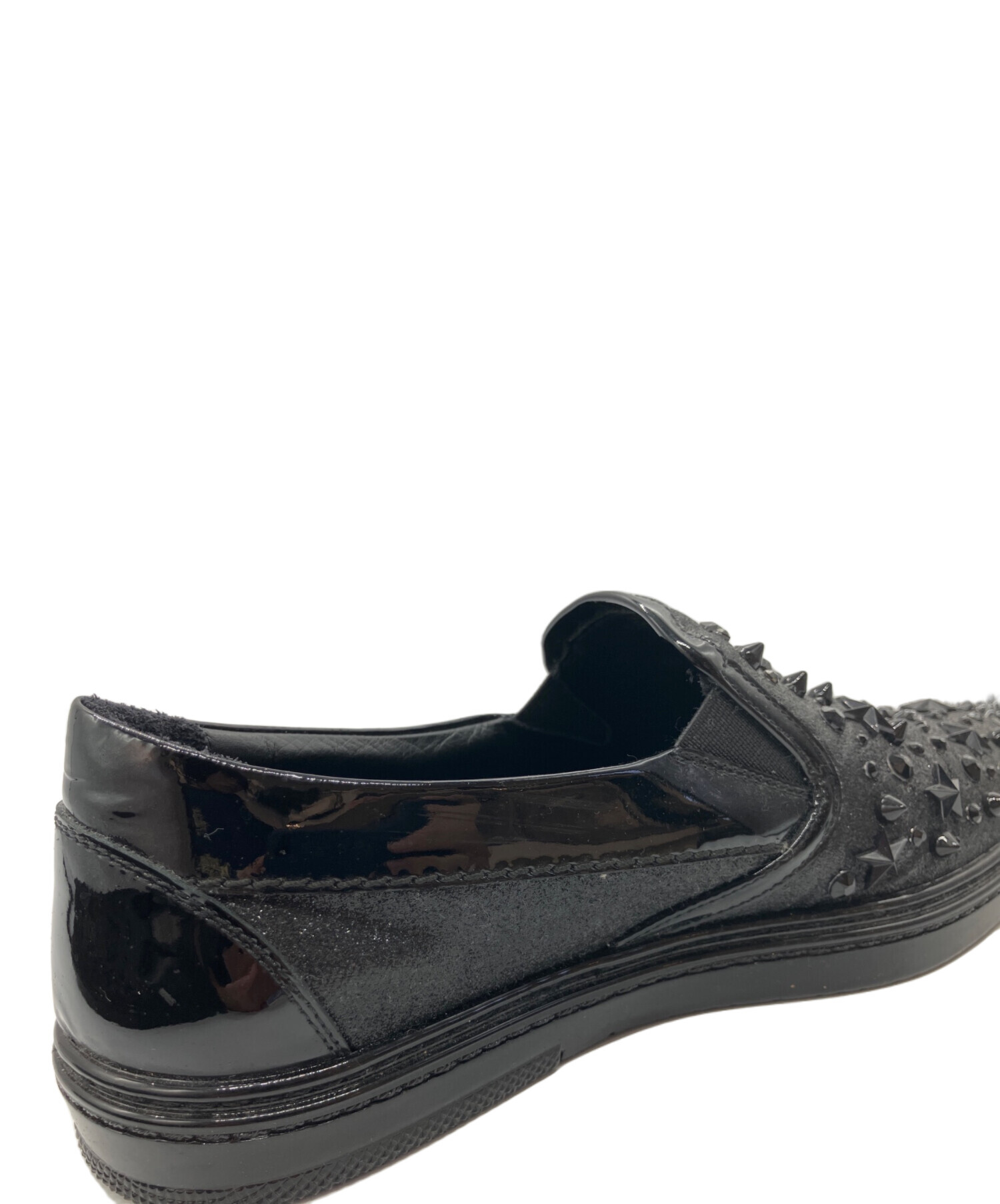 A15798 ジミーチュウ　スタースタッズレザーローファー　ブラック40.5 171214-05.jpg